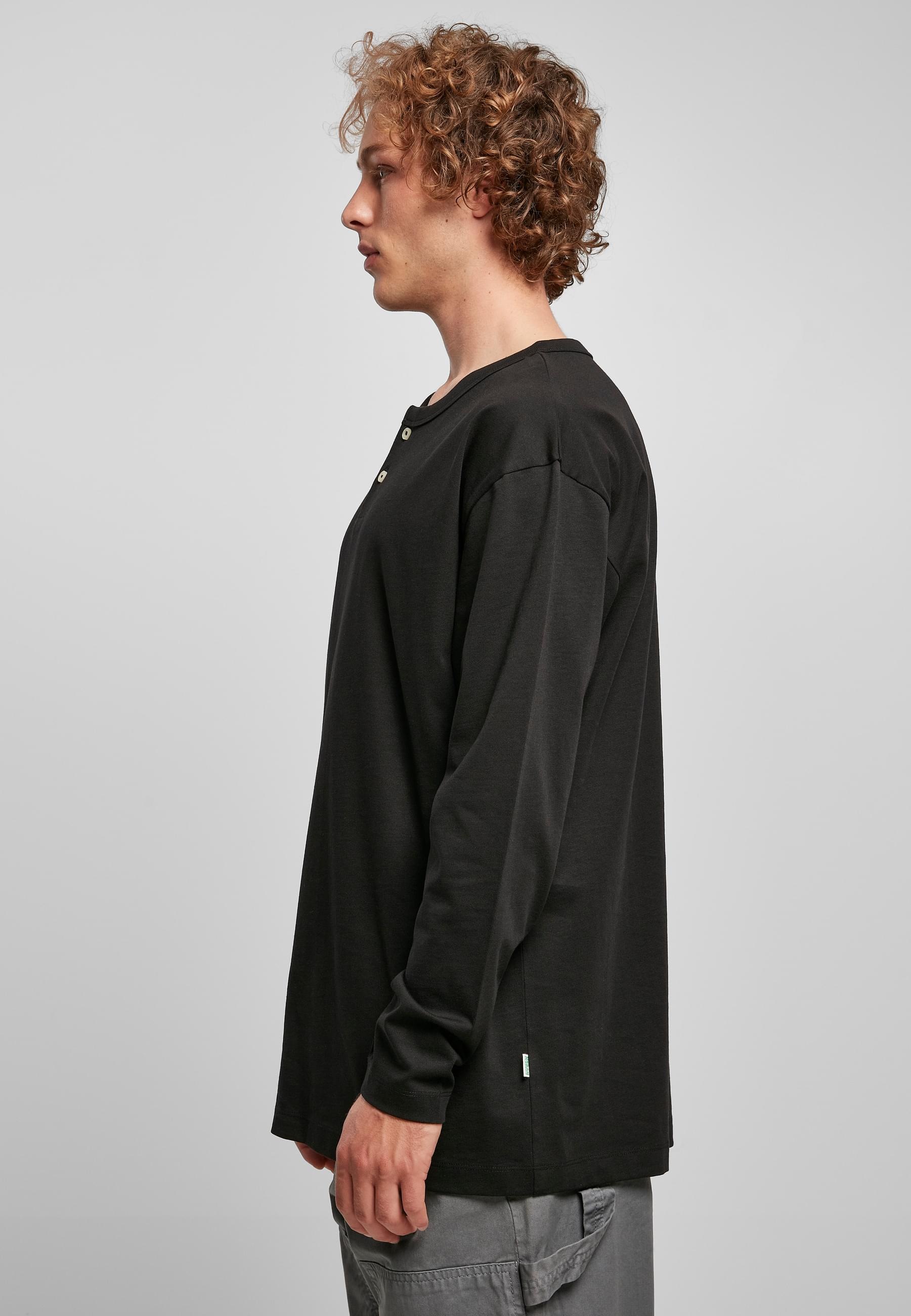 URBAN CLASSICS Longsleeve »Urban Classics Herren Organic Oversized Henley Longsleeve«, (1 tlg.)