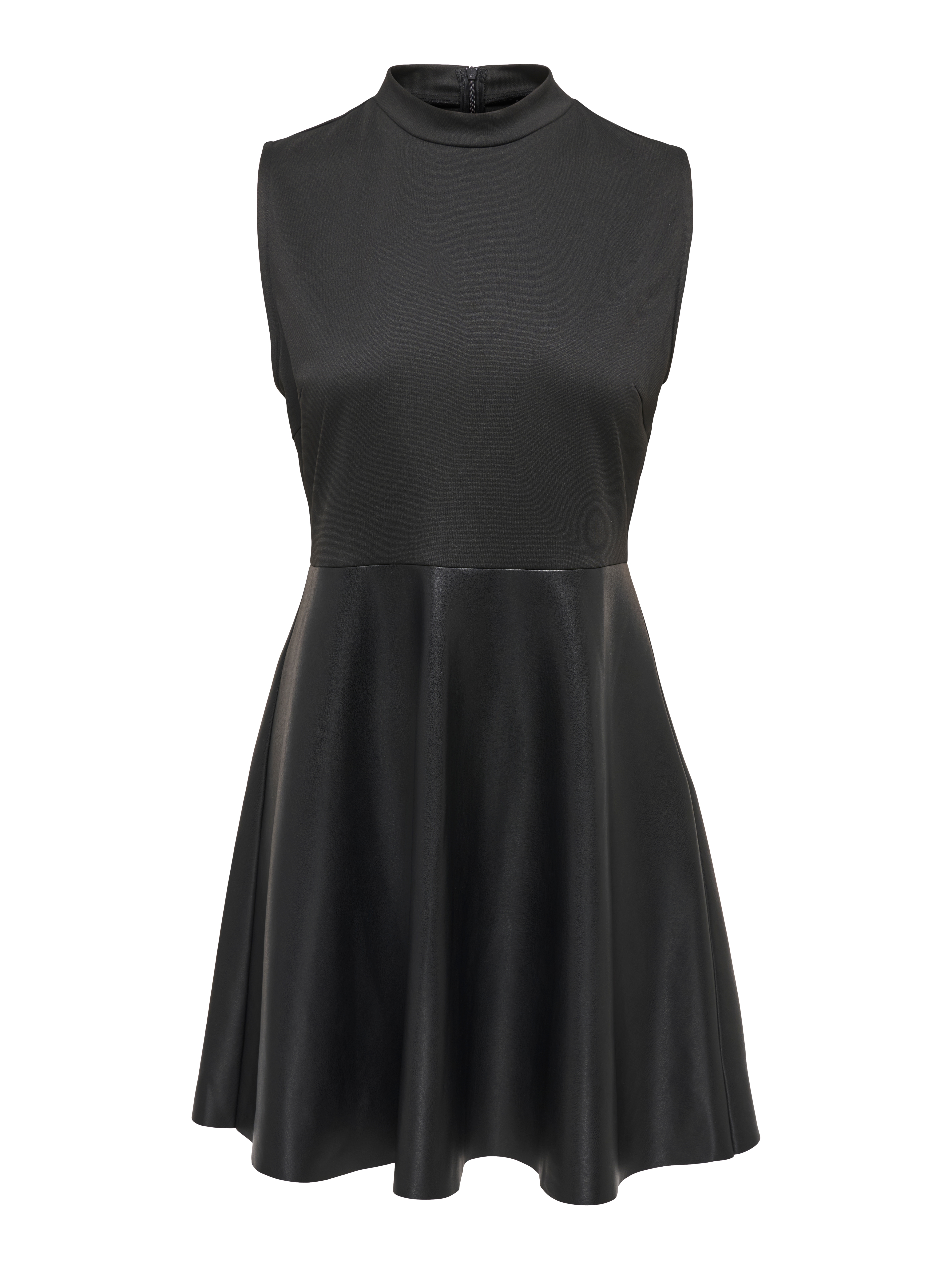 ONLY Partykleid "ONLMADDIE S/L FAUX LEATHER MIX DRESS OTW" Materialmix aus Jersey und Lederimitat