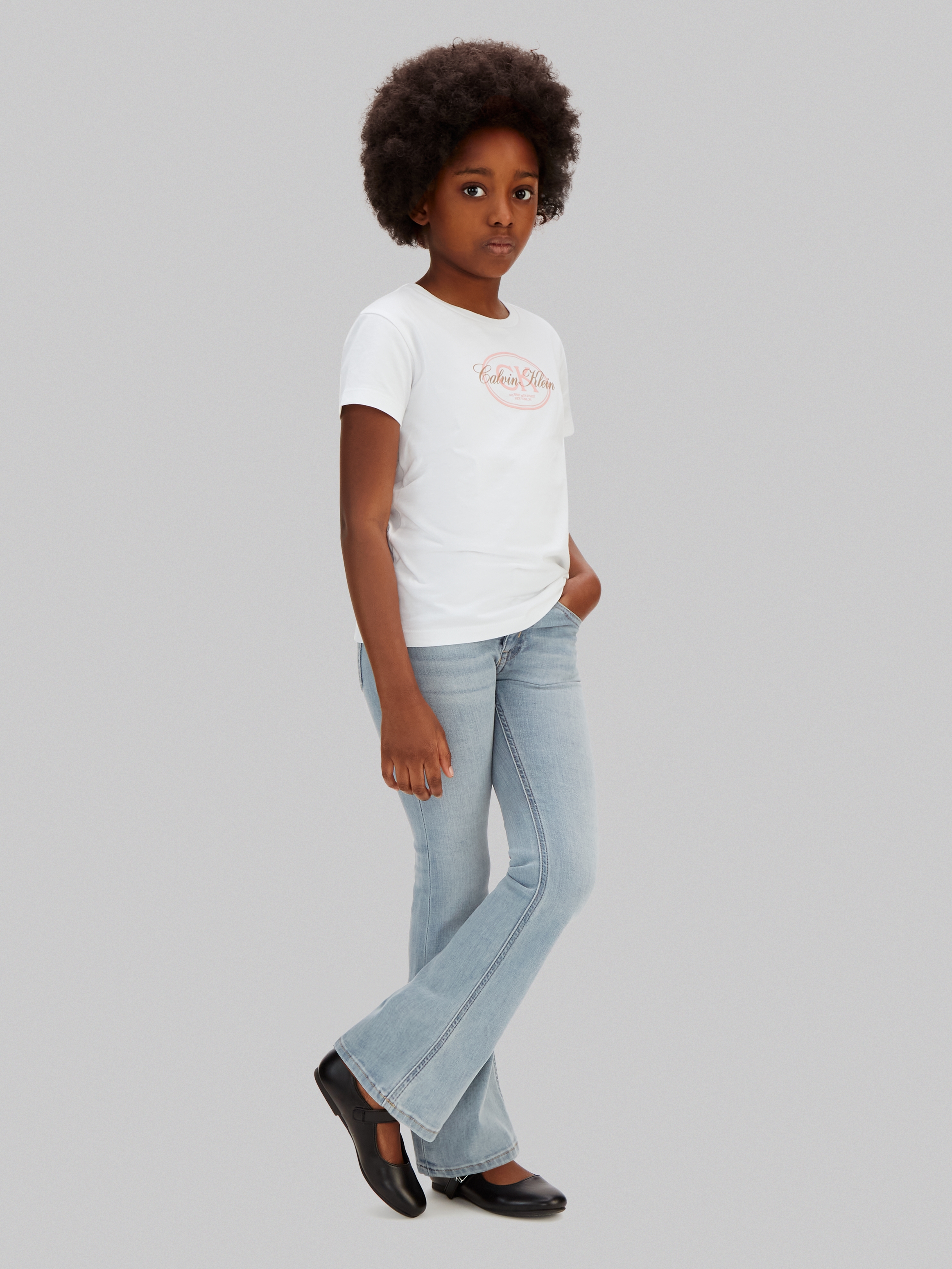 Calvin Klein Jeans Schlagjeans »FLARE ANDREW BLUE WASH« Regular fit für Kinder mit praktischen Taschen