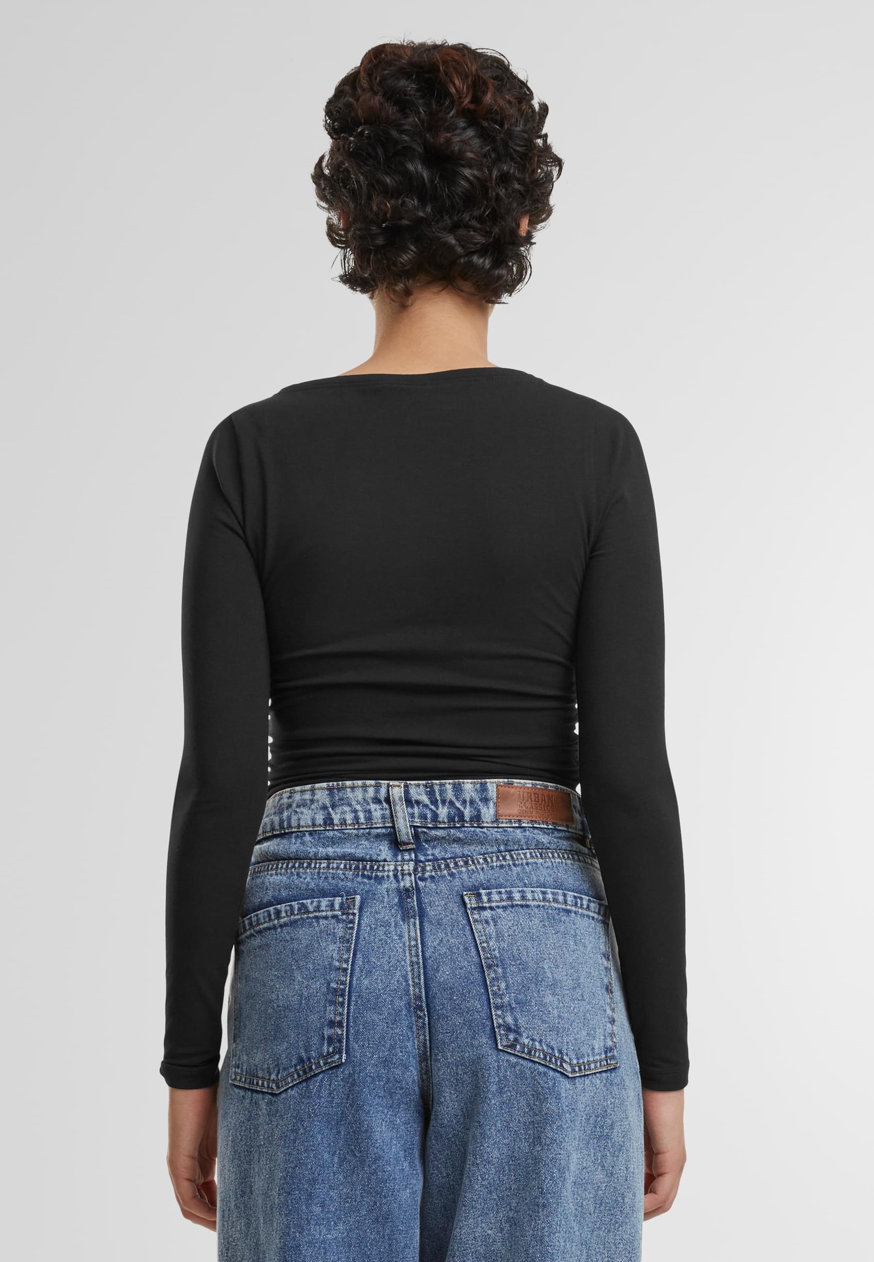 URBAN CLASSICS Longsleeve »Urban Classics Ladies Ruffled Super Slim Longsleeve 2-Pack«, (1 tlg.)