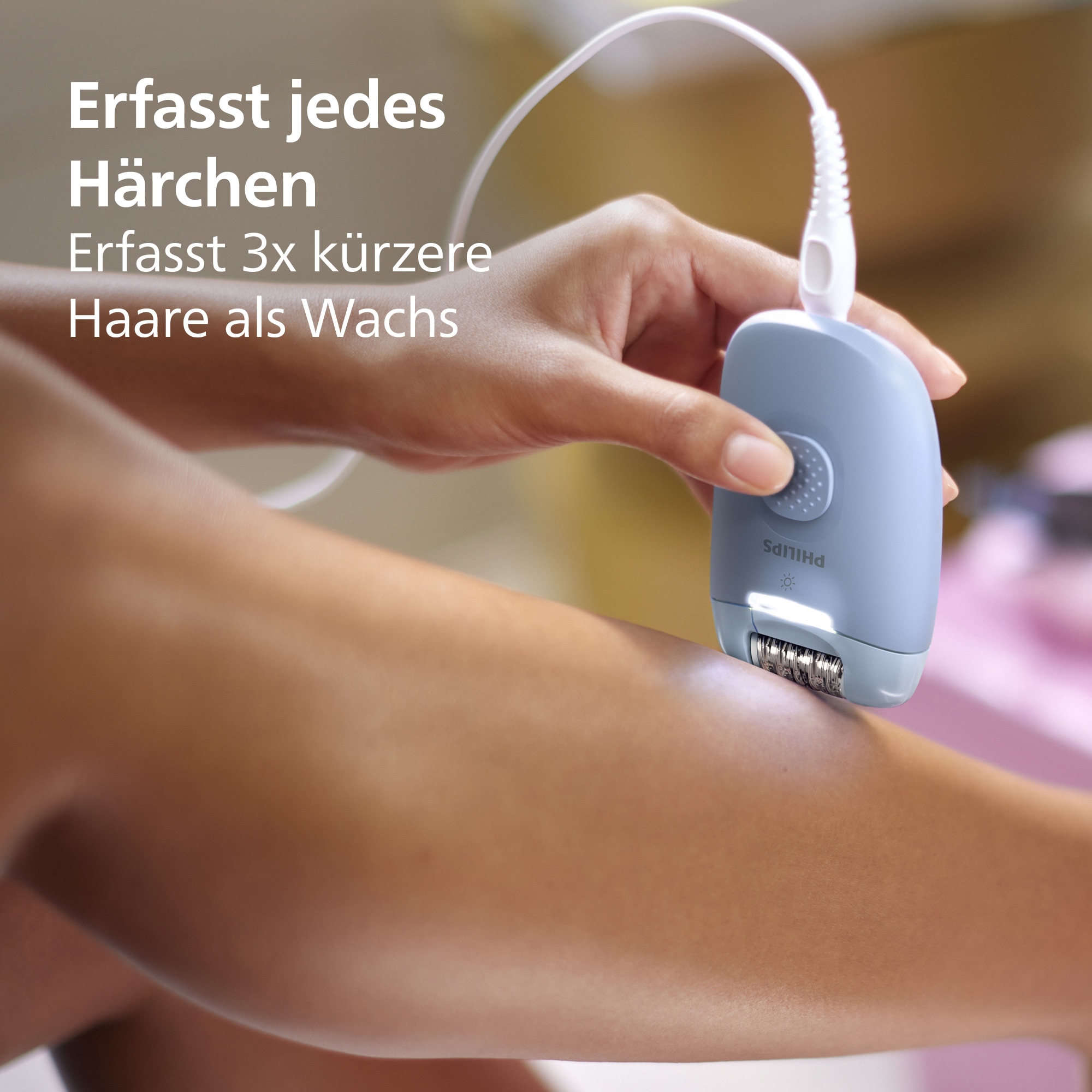 Philips Epilierer »Series 4000« 2 Stk. Aufsätze kompakter Epilierer mit Kabel und LED-Licht, inkl. Massageaufsatz