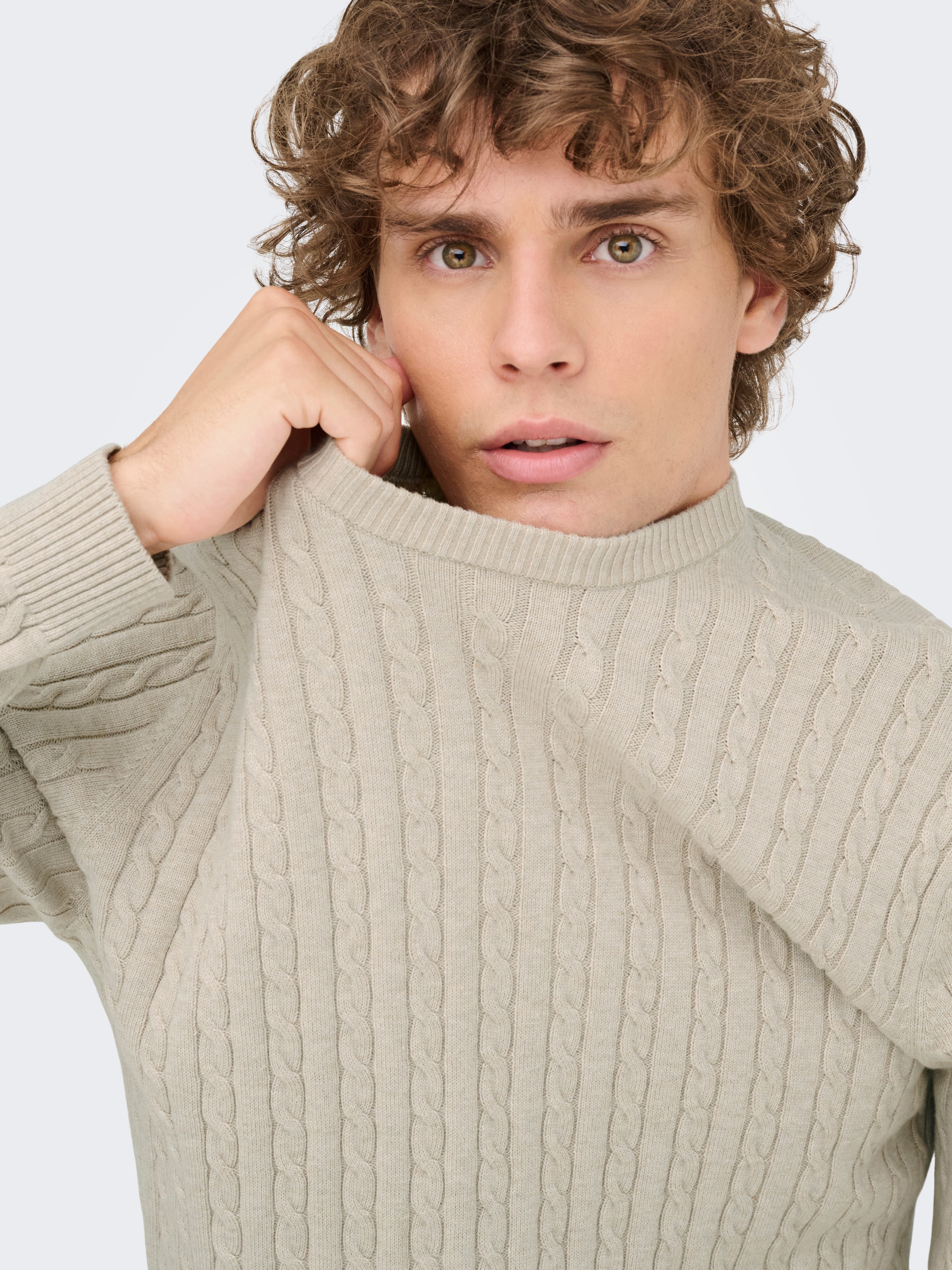 ONLY & SONS Strickpullover "ONSLOUI REG 12 CABEL CREW KNIT NOOS" günstig online kaufen