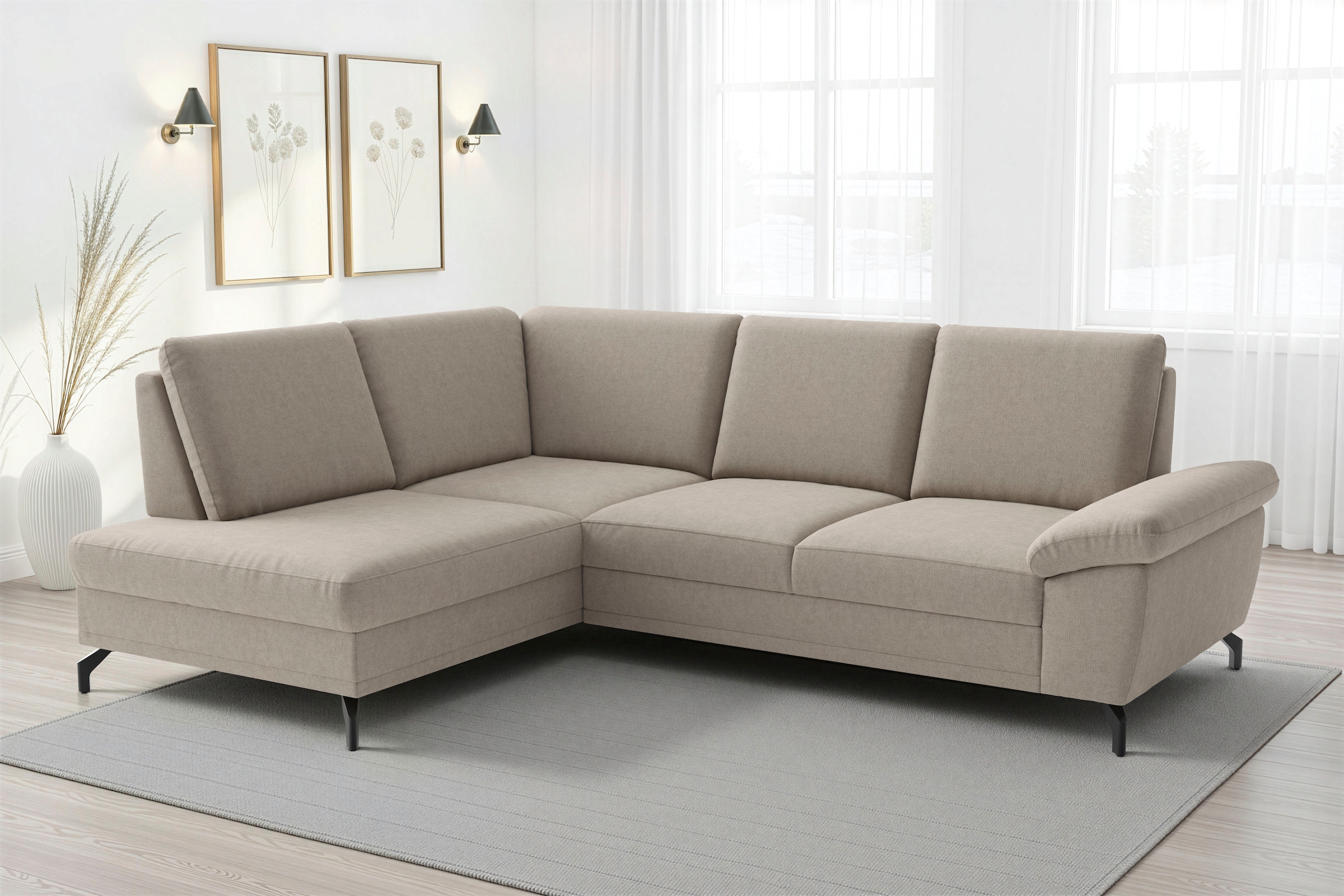 sit&more Ecksofa »Chelsea L-Form, B: 264 cm, mit Armteil-& Sitztiefenverstellung« optional Schlaffunktion und Bettkasten