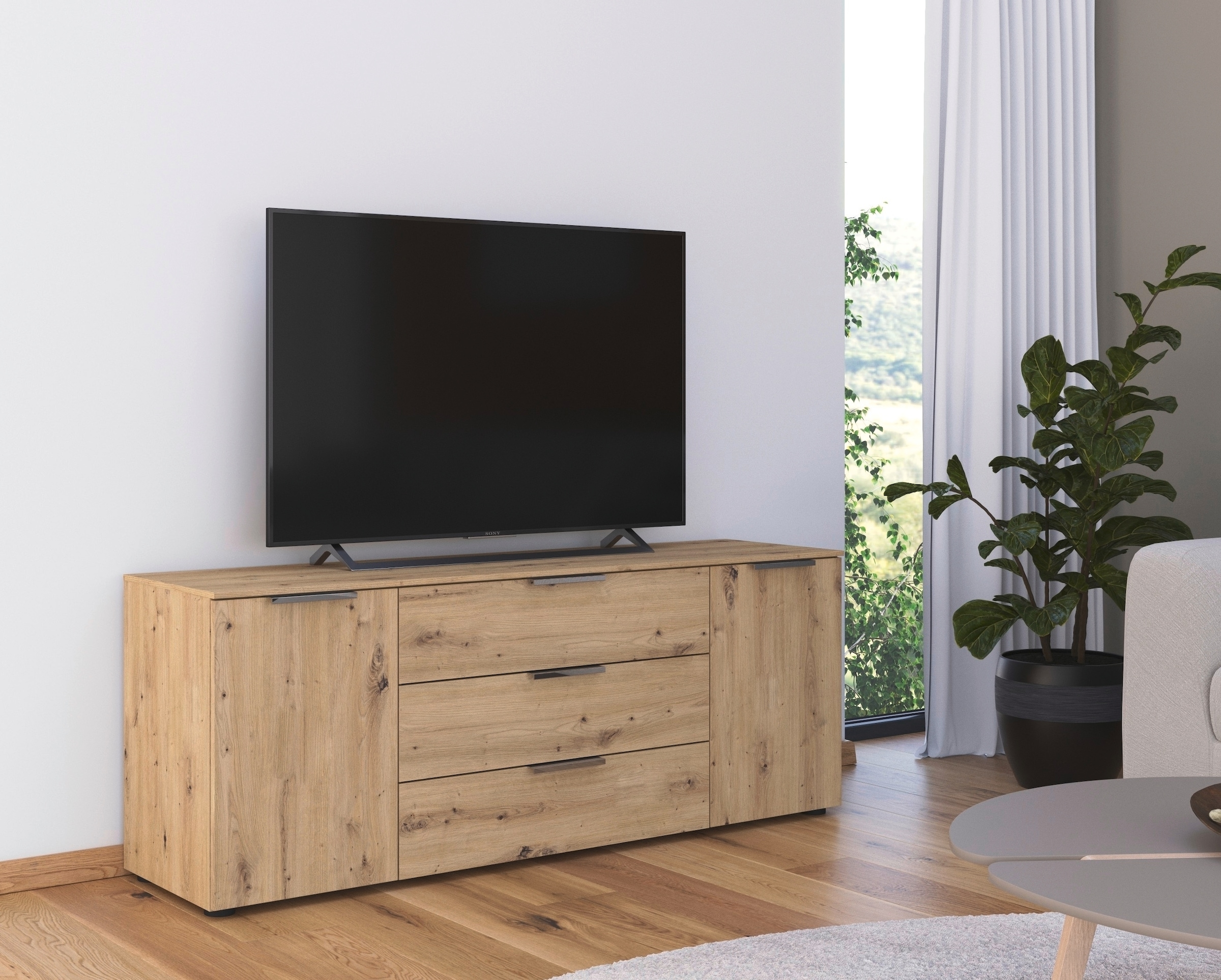 rauch Schubkastenkommode »Kommode Türkommode Sideboard Kombikommode FLIPP«, (Breite 160 cm mit 2 Einlegeböden), 2-türig mit 3 Schubladen und Soft-Close-Funktion