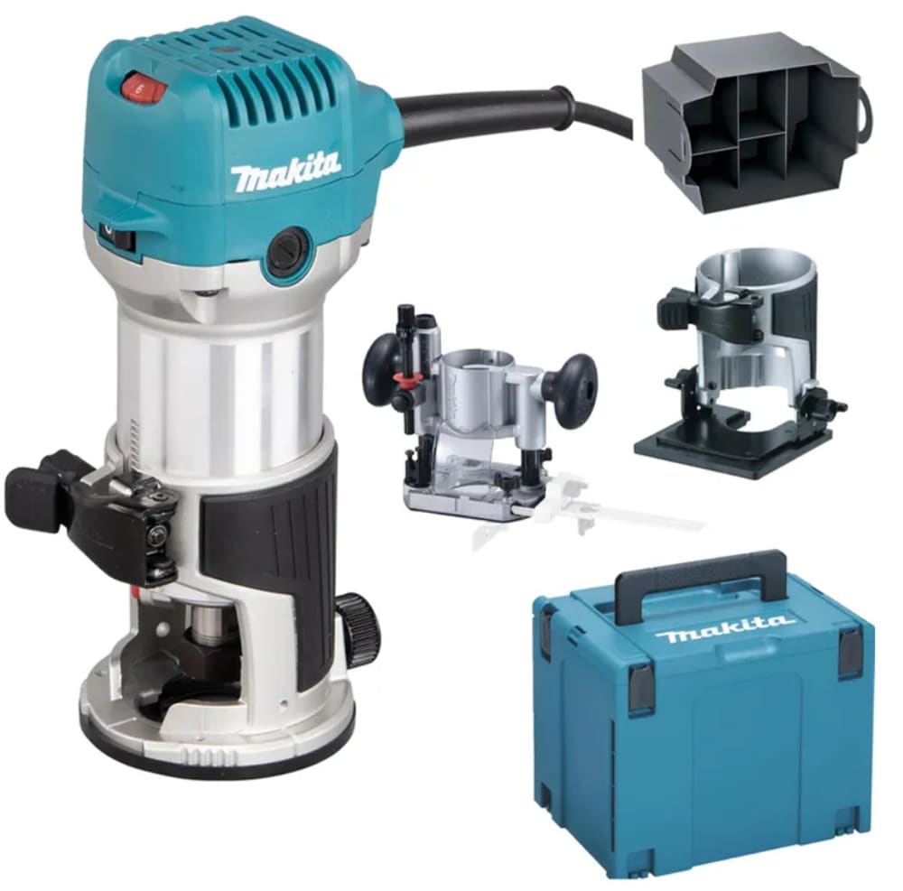 MAKITA Fräse "Multifunktionsfräse »RT0702CX2J« im Makita Makpac Koffer Gr.4", B:89mm H:210mm L:89mm, gelb, Fräsmaschinen, 710 W, 6/8 mm,