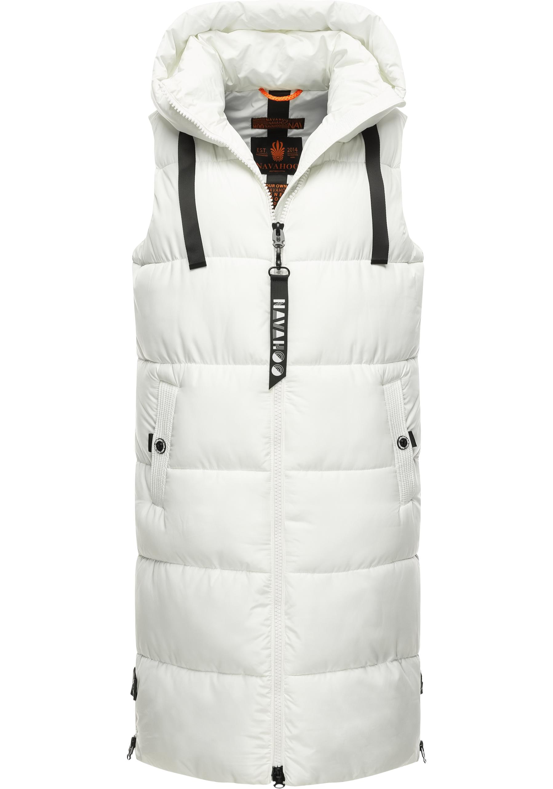 Navahoo Steppweste »Schnuffelchen«, (1 tlg.), warme Damen Outdoor-Weste lang mit Kapuze