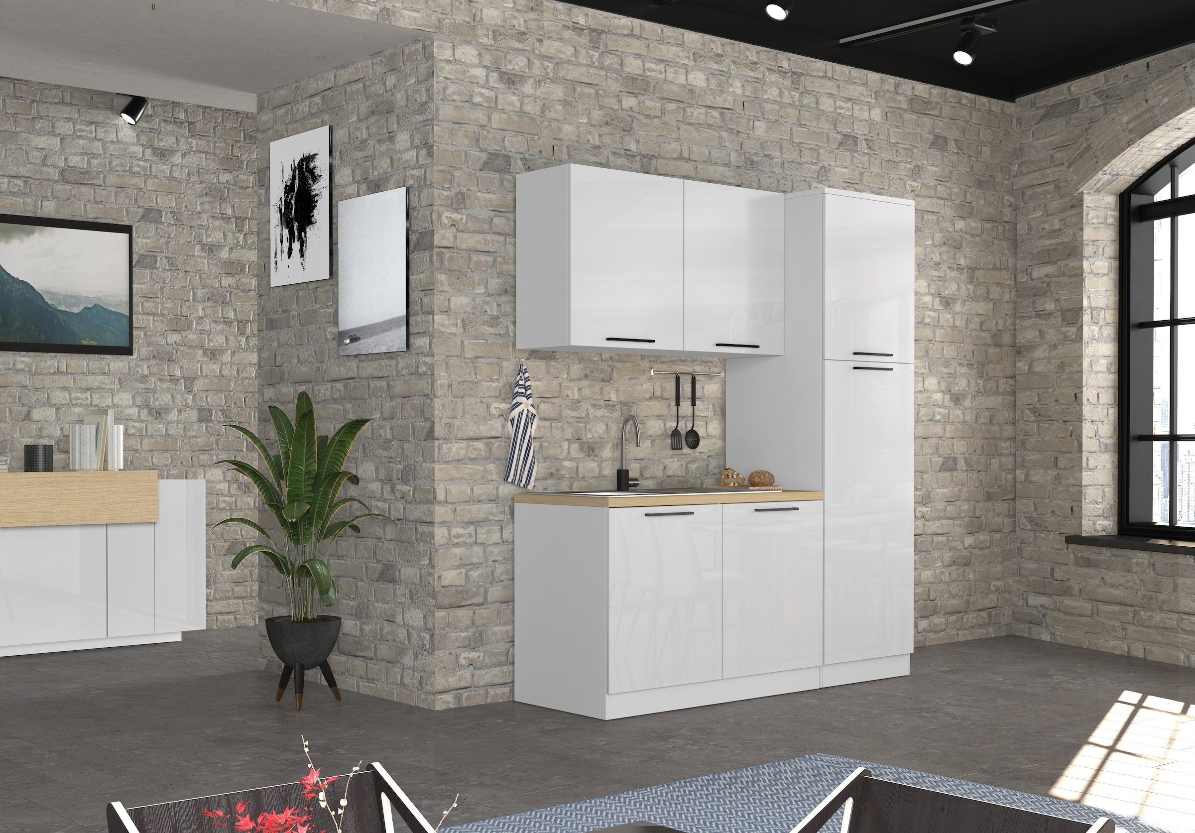 KOCHSTATION Hängeschrank »Luna, Oberschrank,  Küchenhängeschrank, Made in Italy« B/T/H: 60×35×71 cm, zusätzlicher Stauraum über der Arbeitsfläche