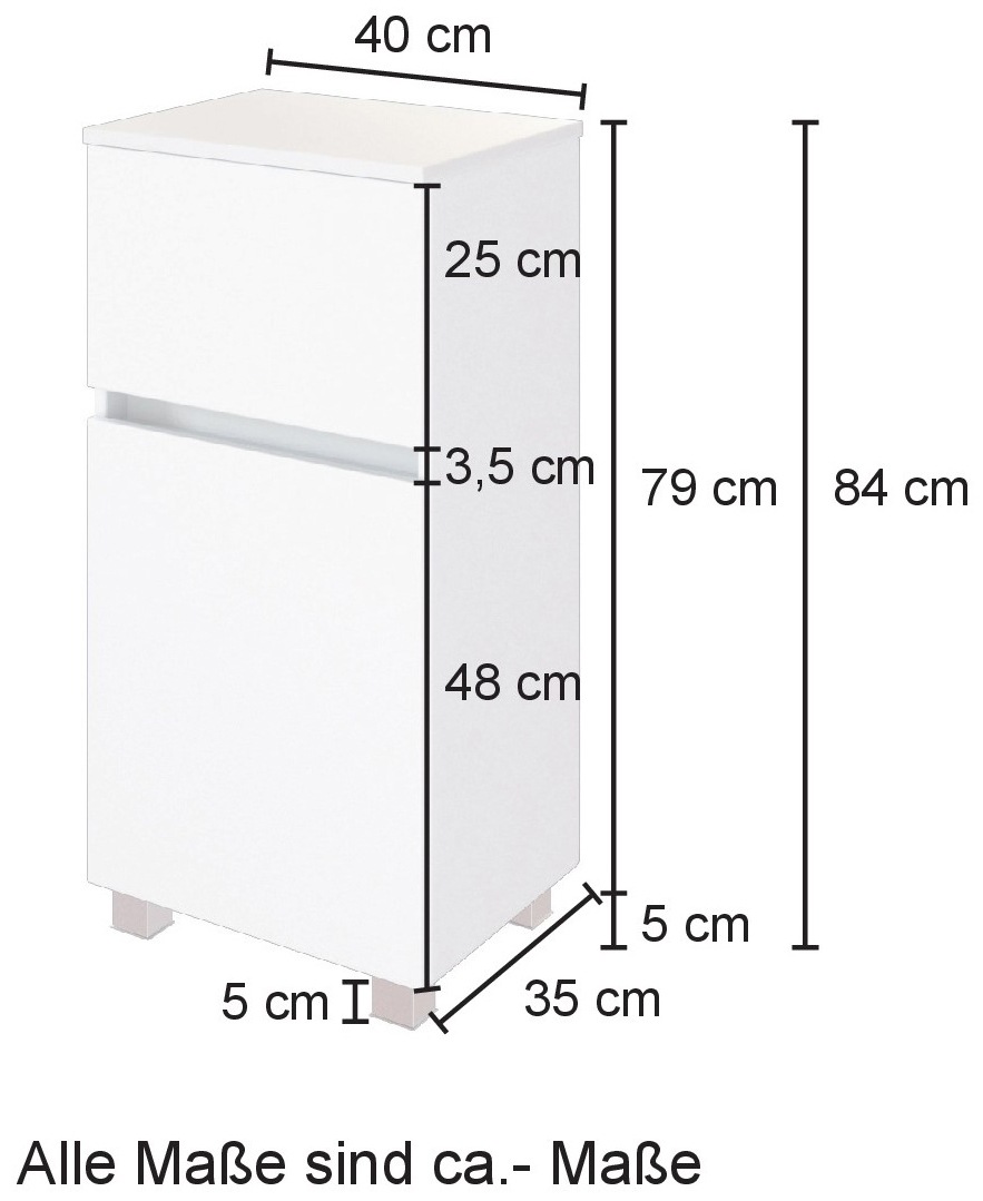 welltime Badezimmer-Set »Horki«, (Set, 5 St.), bestehend aus Waschtisch-Set mit Midischrank, Breite 160 cm