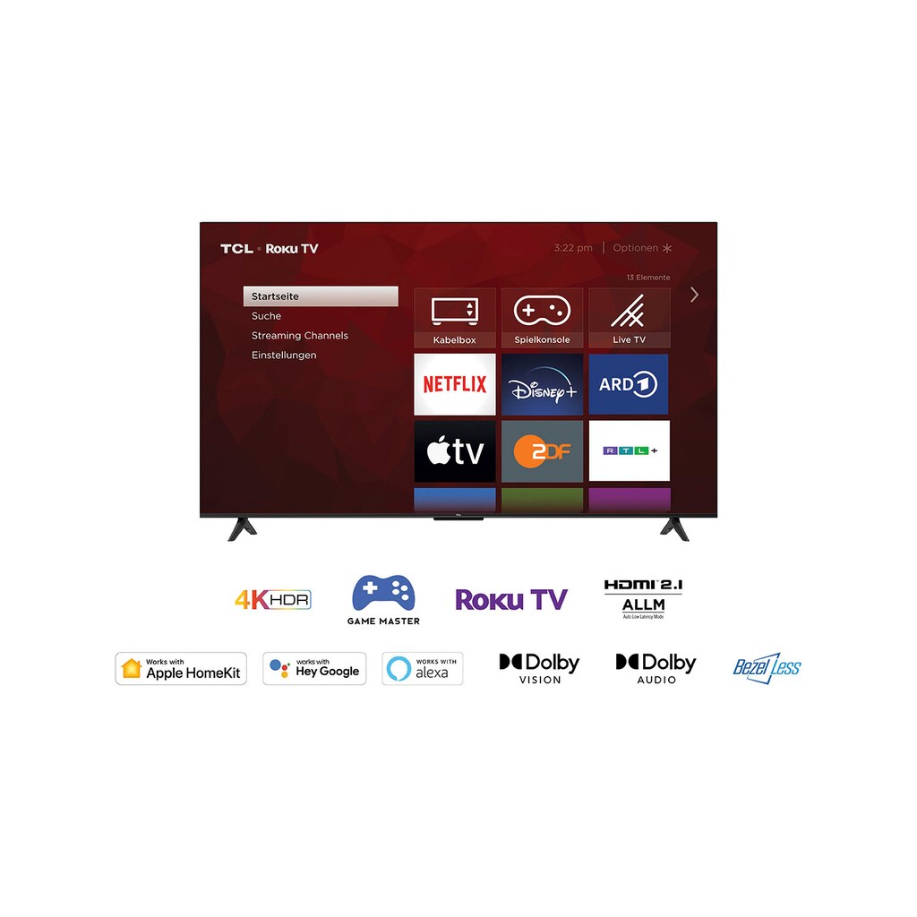 TCL LED-Fernseher »65RP630X1«, 164 cm/65 Zoll, 4K Ultra HD, Smart-TV, Roku TV, HDR, HDR10, Dolby Vision, Game Master, HDMI 2.1