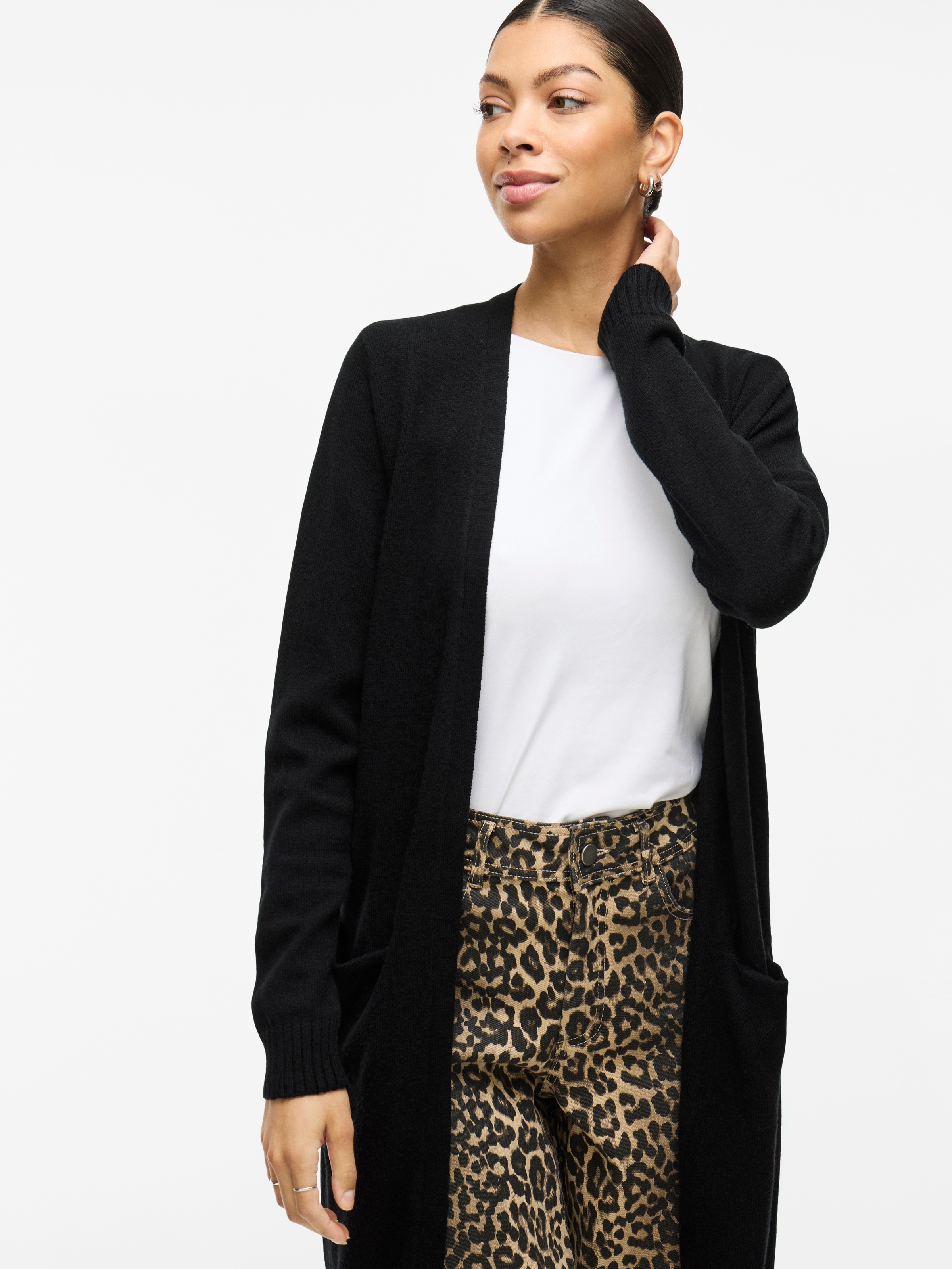 Vila Longstrickjacke "VIRIL LONG L/S KNIT CARDIGAN - NOOS" in knielanger Fo günstig online kaufen