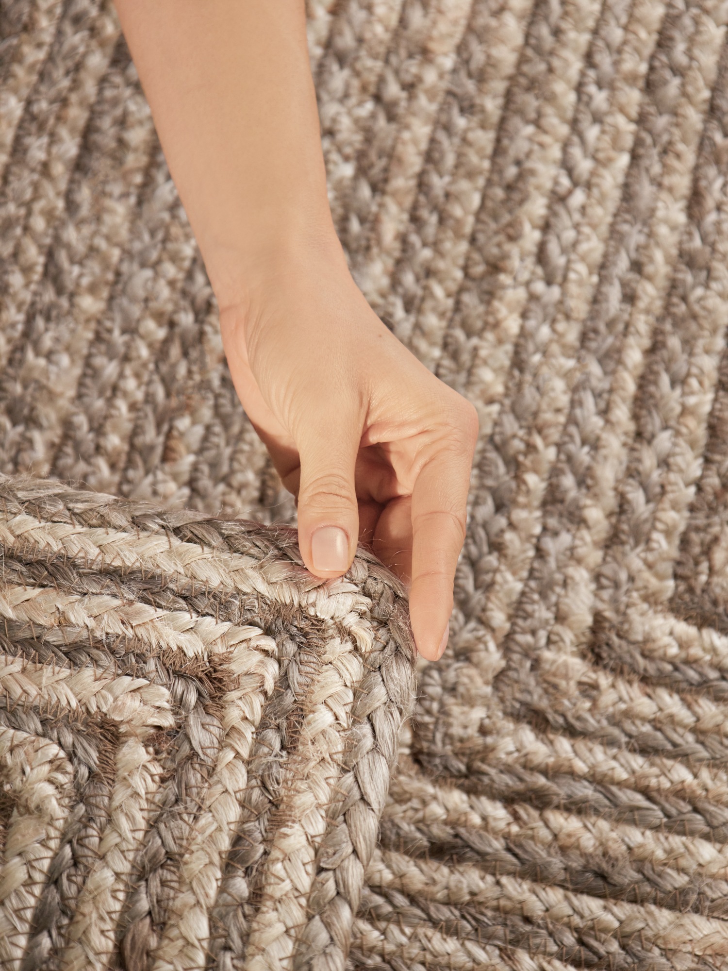 HANSE Home »Juno Line  Juteteppich« rechteckig 9 mm Höhe Jute, Shape, Handgemacht, Wohnzimmerteppich, Naturteppich, Wohnzimmer
