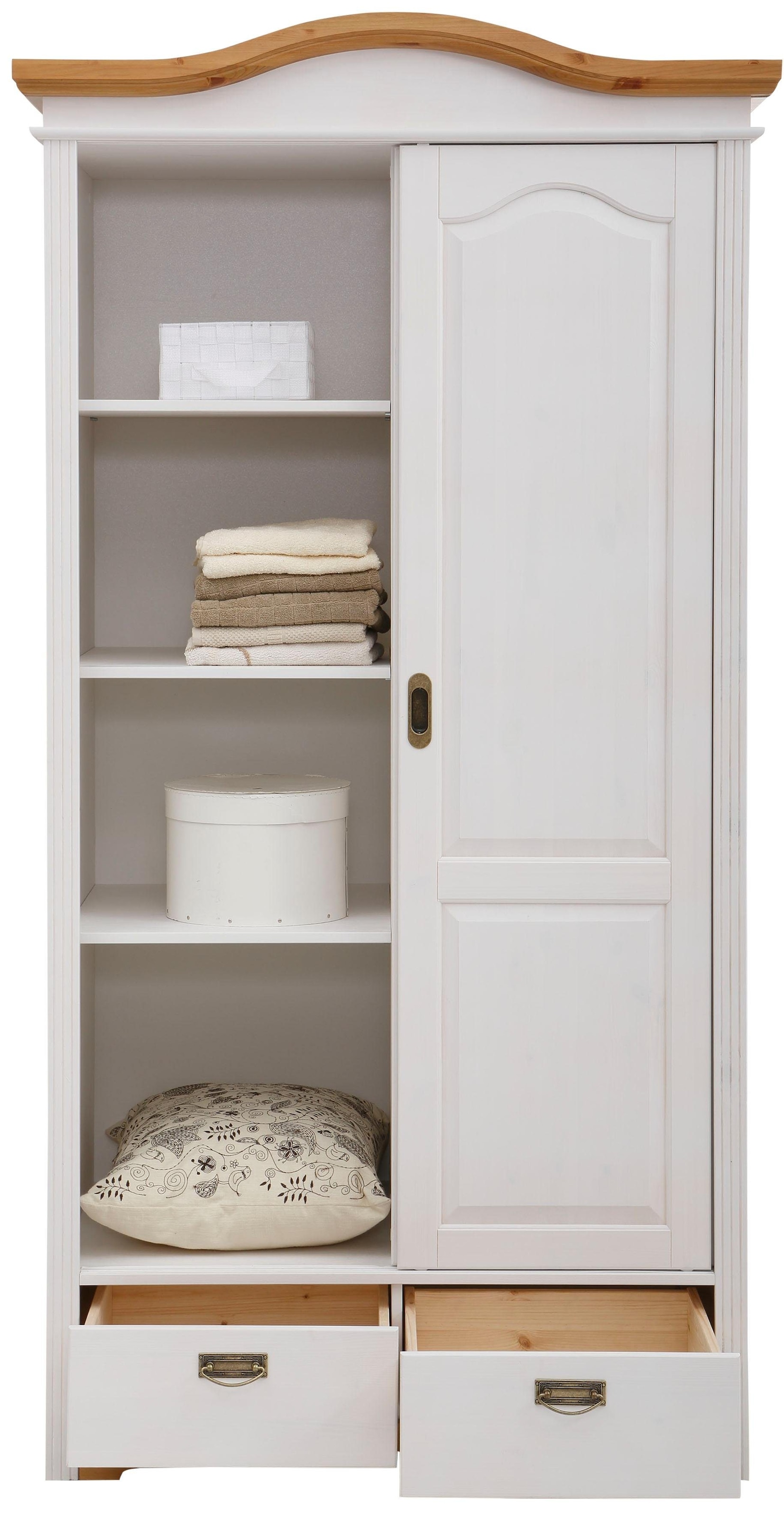 Home affaire Schiebetürenschrank »Konrad«, (B/H/T ca. 111/207/64 cm), Breite 111 cm, aus massiver, FSC®-zertifizierter Kiefer