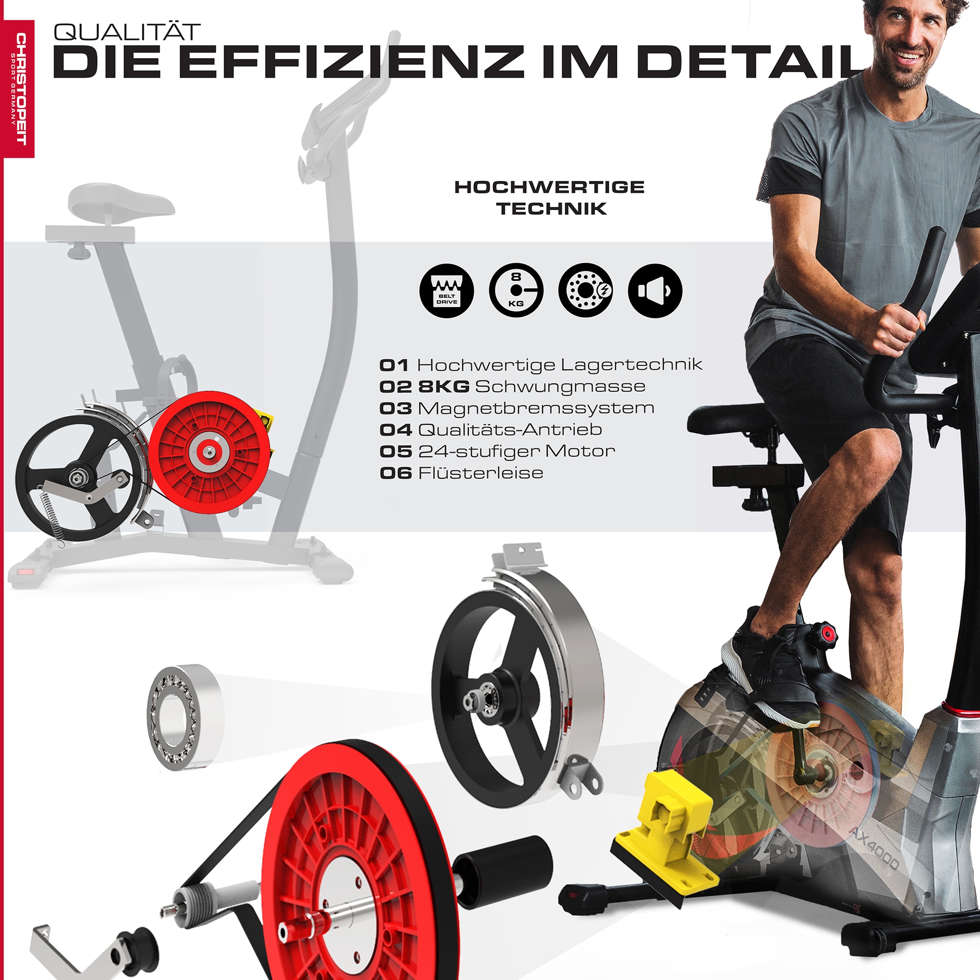 Christopeit Sport® Ergometer »AX 4000«, auf BAUR Fahrrad Raten | Heimtrainer
