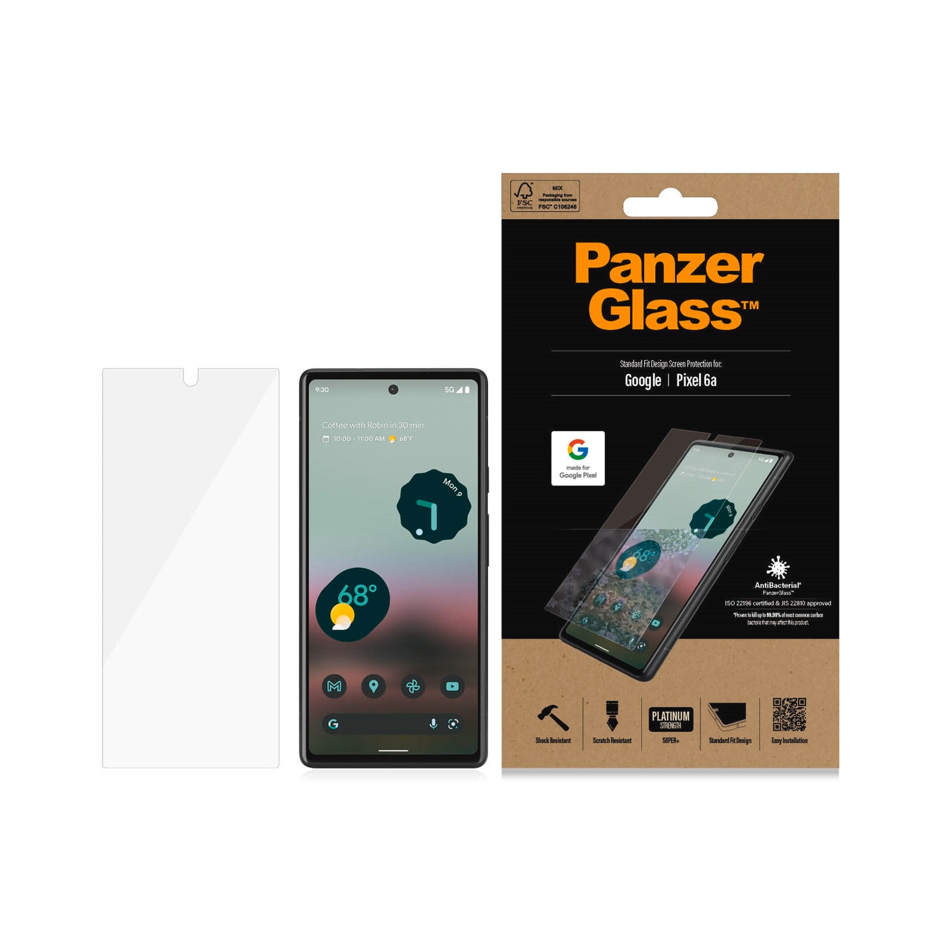 PanzerGlass Displayschutzglas »Screen Protector Glass«, für Google Pixel 6a