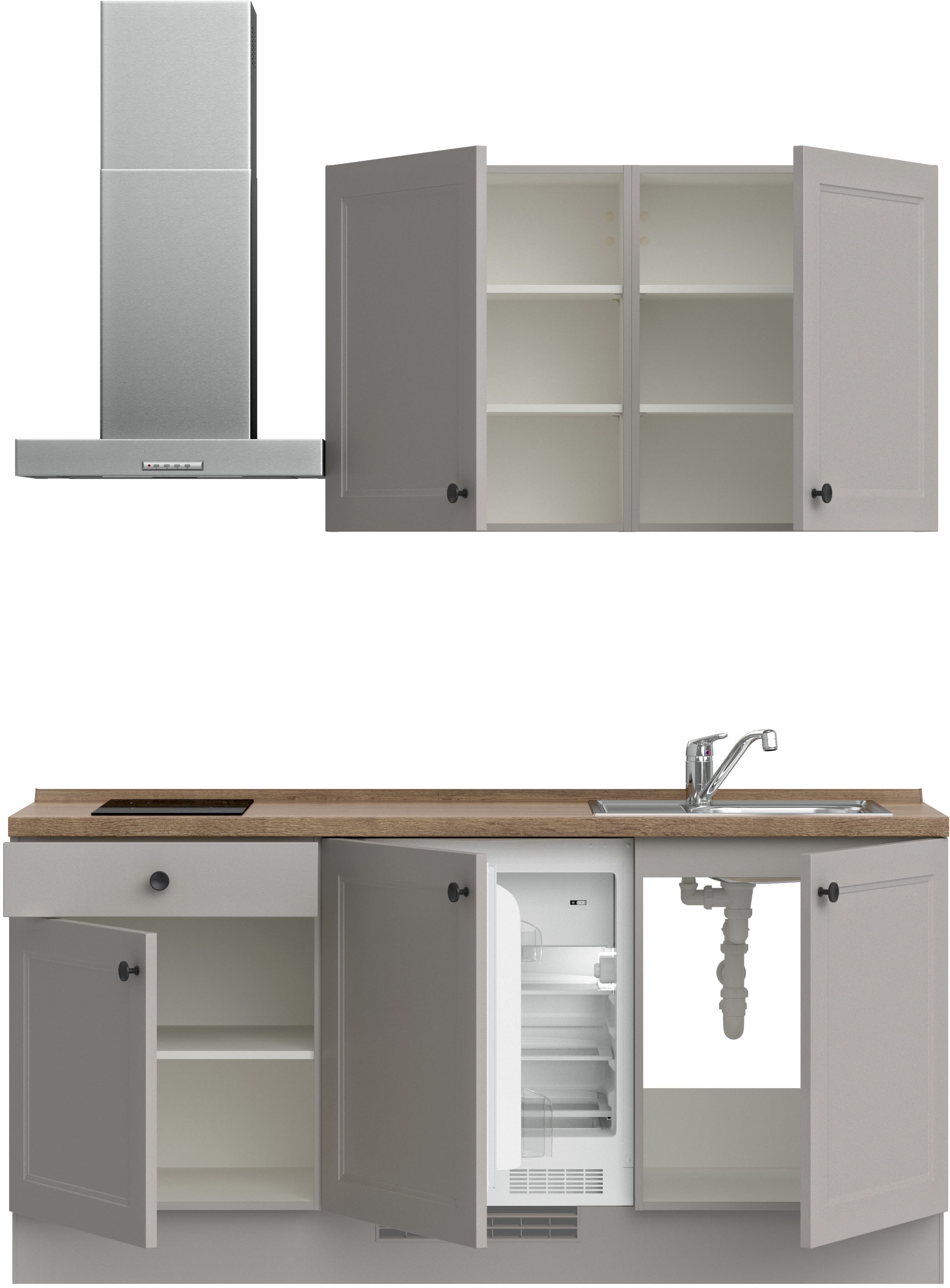 nobilia® Küchenzeile »"Cascada I"«, vormontiert, Ausrichtung wählbar, Breite 180 cm, wahlw. mit E-Geräten