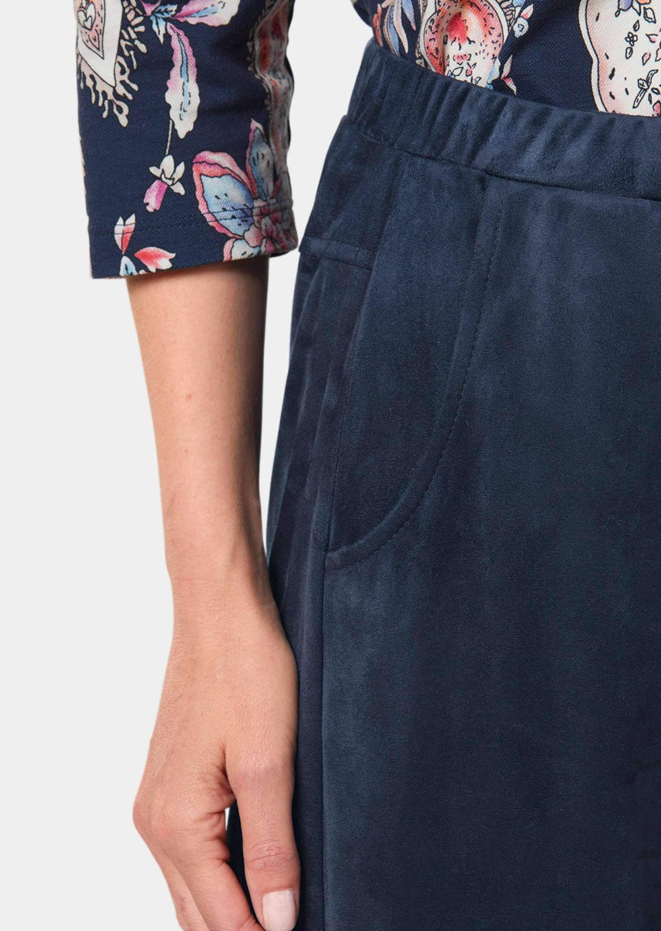 GOLDNER 7/8-Hose »Hose Trendstarke Culotte in Velourslederoptik«