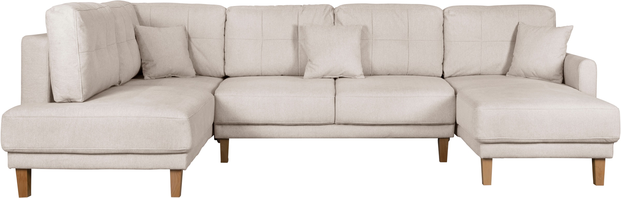 Home affaire Wohnlandschaft »TRIPLO U-Form wahlweise mit Schlaffunktion, B/T/H: 310/192/90 cm«, Schlafsofa, auch mit Bettkasten, Steppung im Rückenkissen