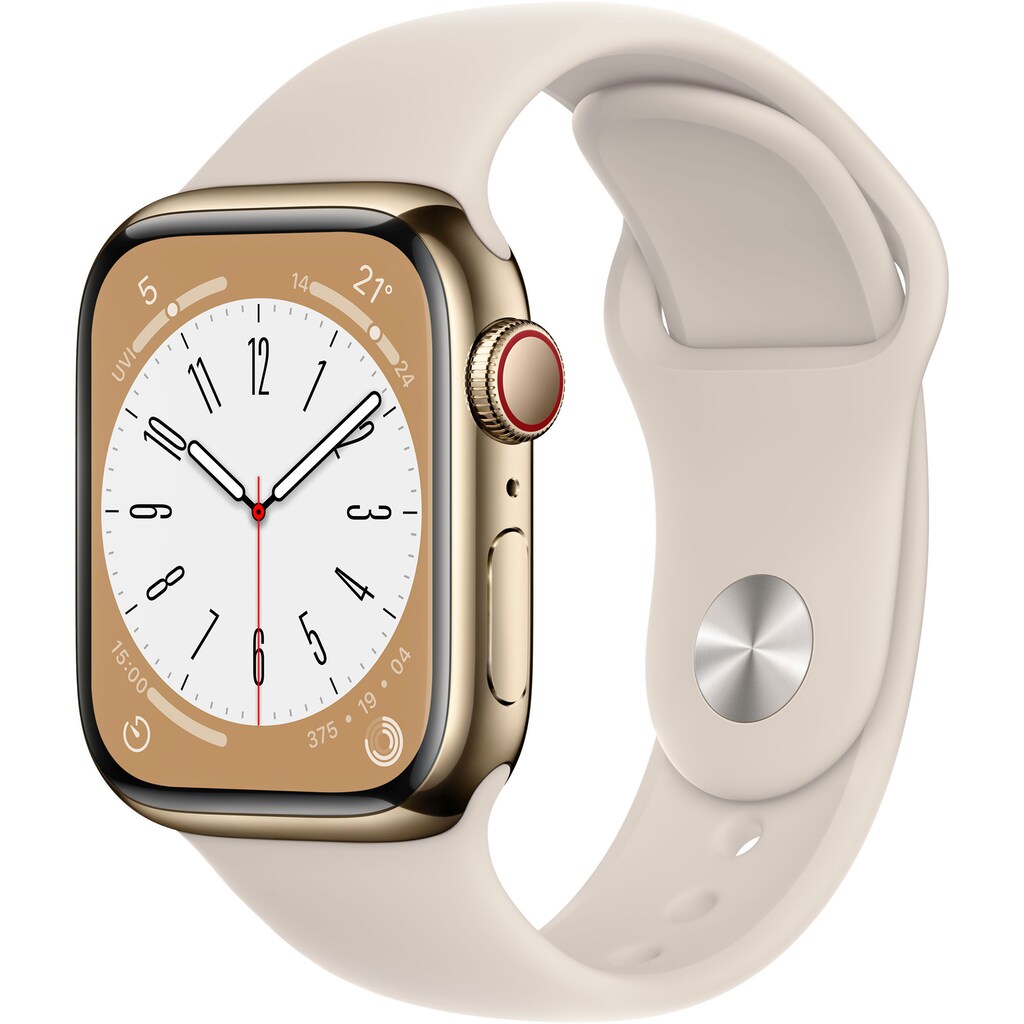 Apple Watch »Watch Series 8 GPS + Cellular 41mm Edelstahl«