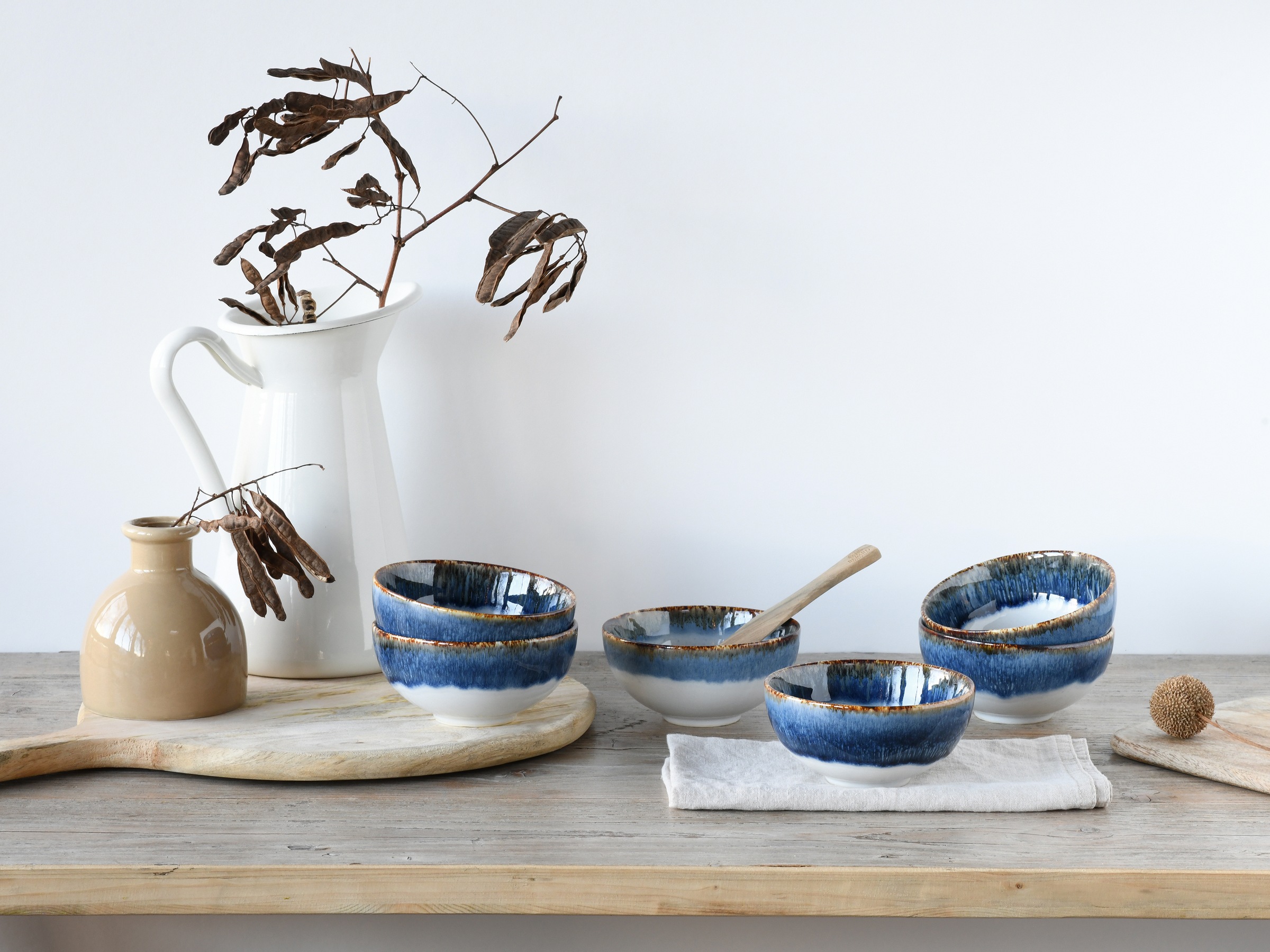 CreaTable Dipschale »Cascade, Schale 6-tlg« 6 Stk. aus Steinzeug Rekativglasur, Healthy Food