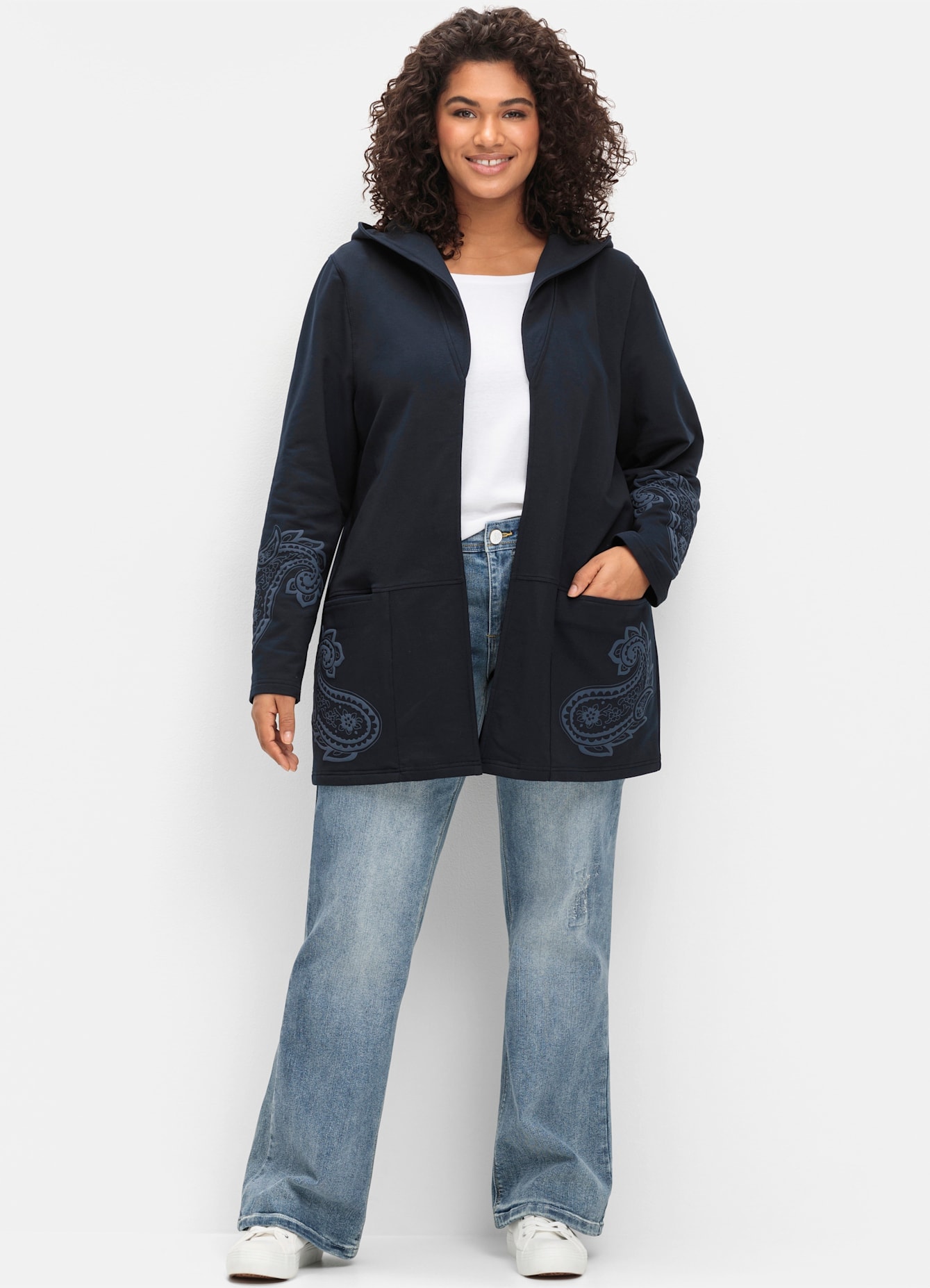 sheego by Joe Browns Shirtjacke "Sweatjacke", (1 tlg.) günstig online kaufen