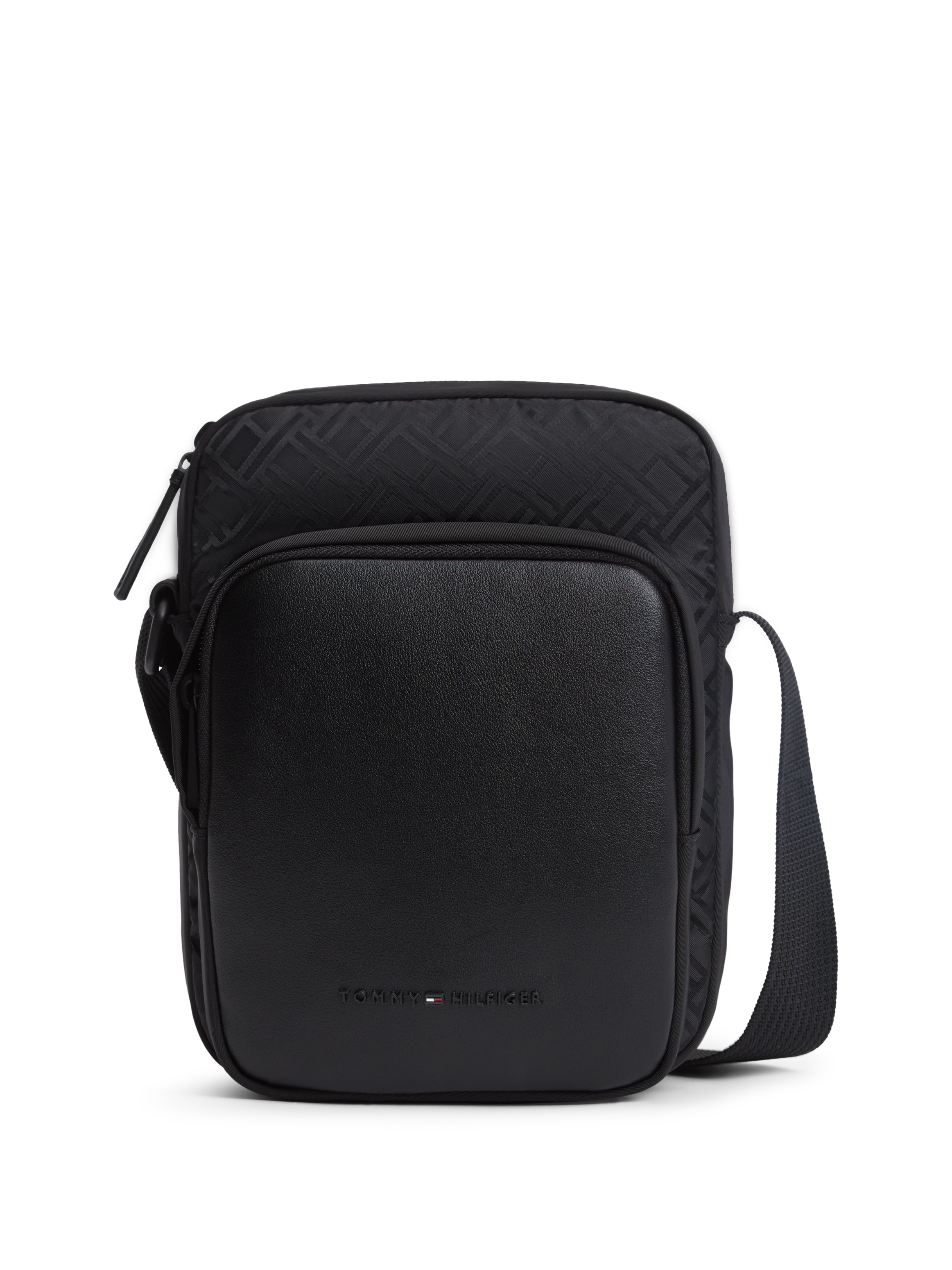 Tommy Hilfiger Umhängetasche "TH NYLON JAQUARD MINI REPORTER" Herren Schultertasche mit Logoschriftzug