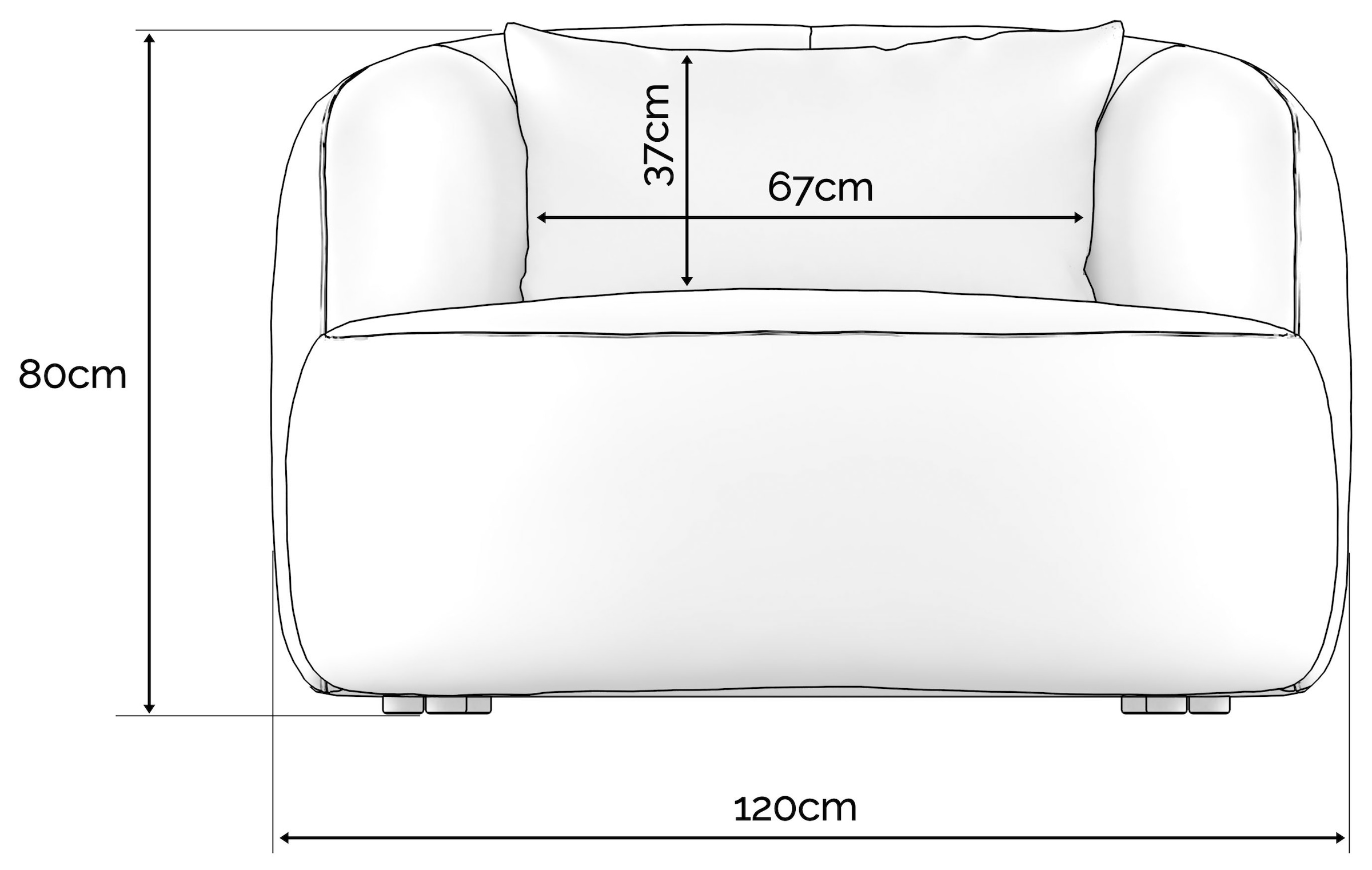 LeGer Home by Lena Gercke XXL-Sessel »Yllara, moderner Lesesessel, Loveseat mit großzügiger Sitzfläche« mit geschwungener Rückenlehne in Samt oder Struktur