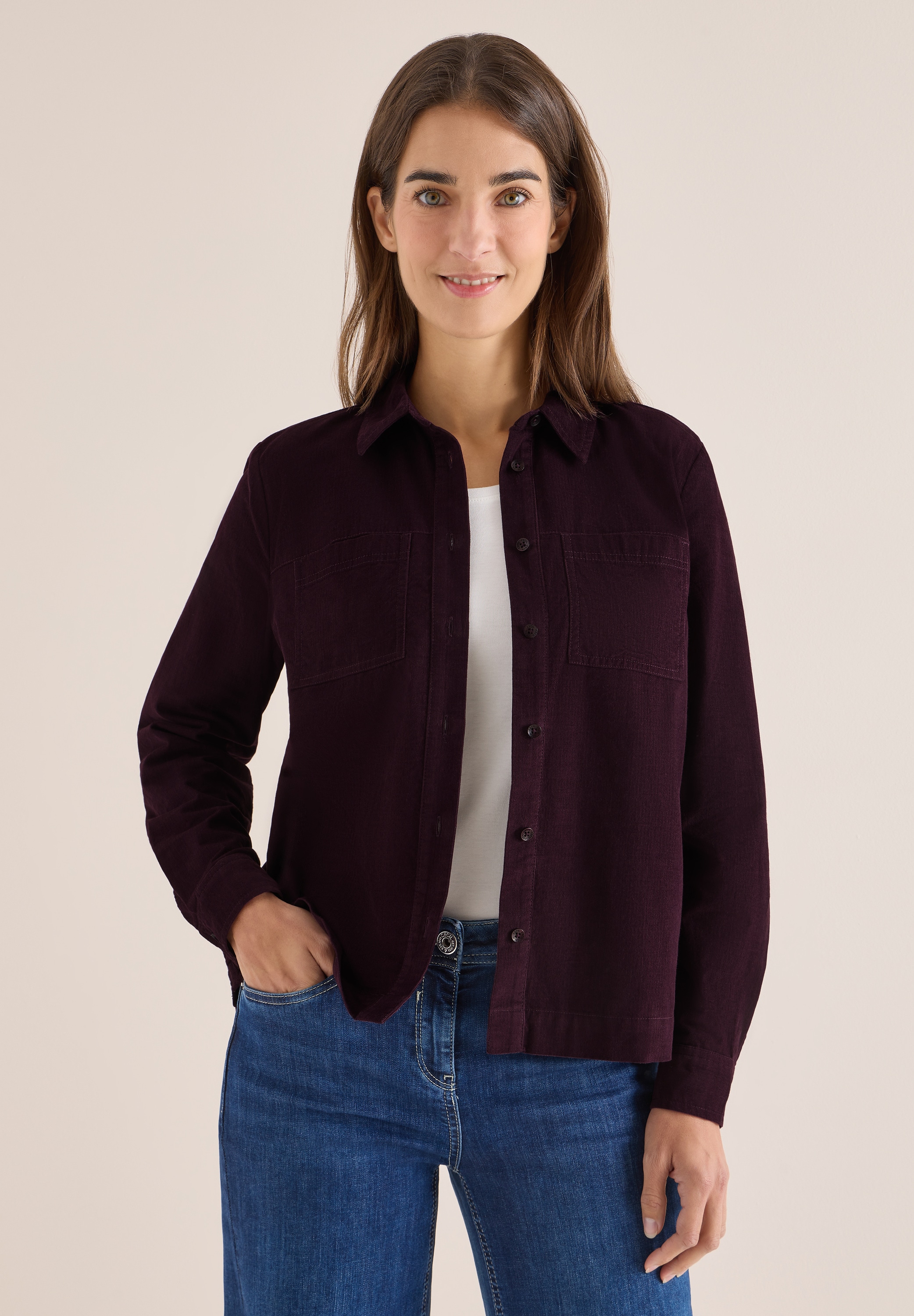 Cecil Hemdbluse aus reiner Baumwolle günstig online kaufen