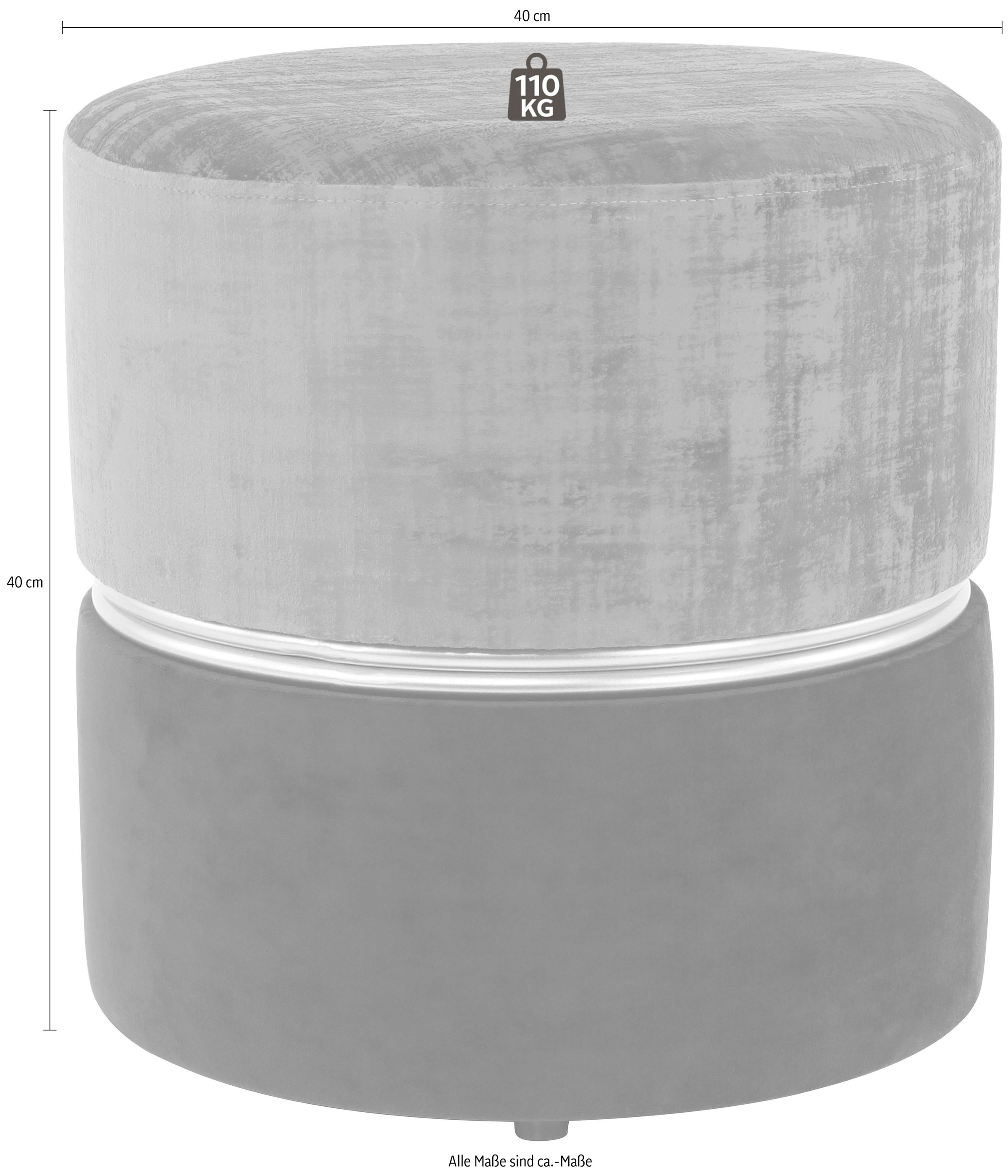 Kayoom Sitzhocker »Hocker Cleopatra 625, Sitzhocker in zweifarbigem Design«, (1 St.), zweifarbig, dekorativ, pflegeleicht, edler Akzent durch Metallring