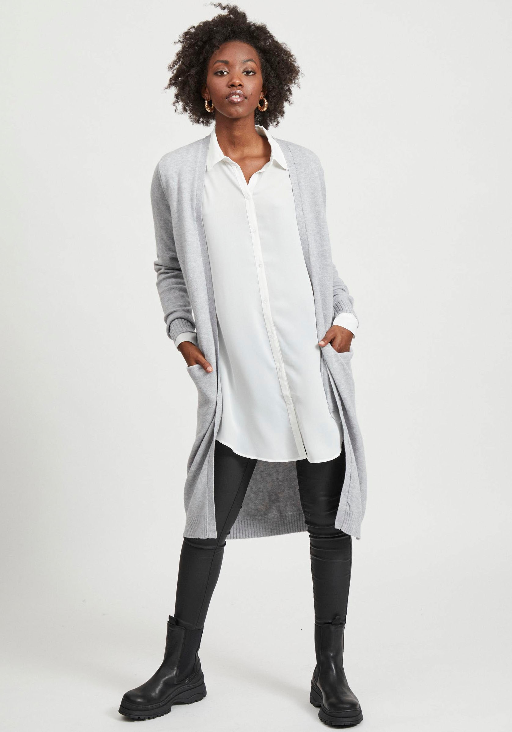 Vila Longstrickjacke "VIRIL LONG L/S KNIT CARDIGAN - NOOS" in knielanger Fo günstig online kaufen