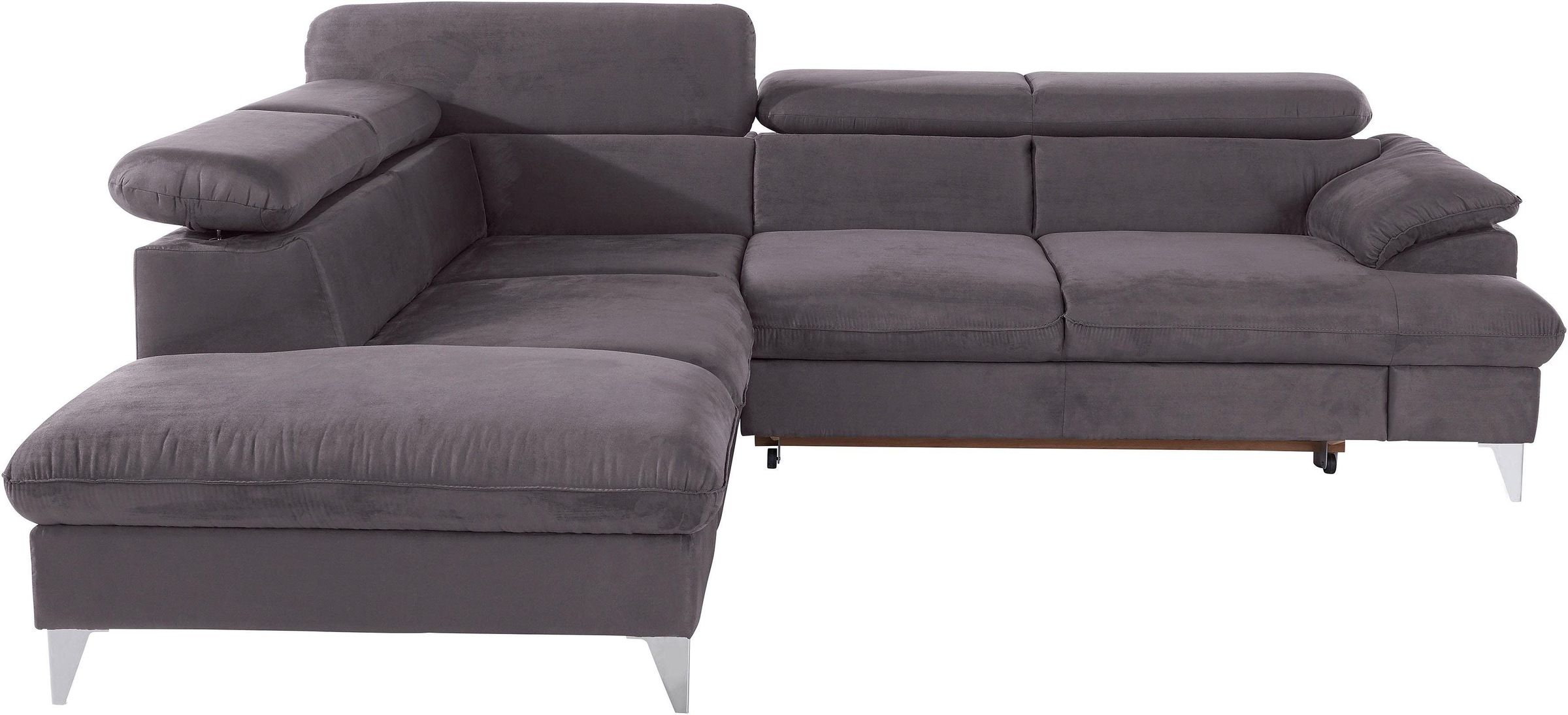 COTTA Polstergarnitur »Caluso«, Set: bestehend aus Ecksofa, Hocker, Ecksofa inkl. Kopfteilverstellung