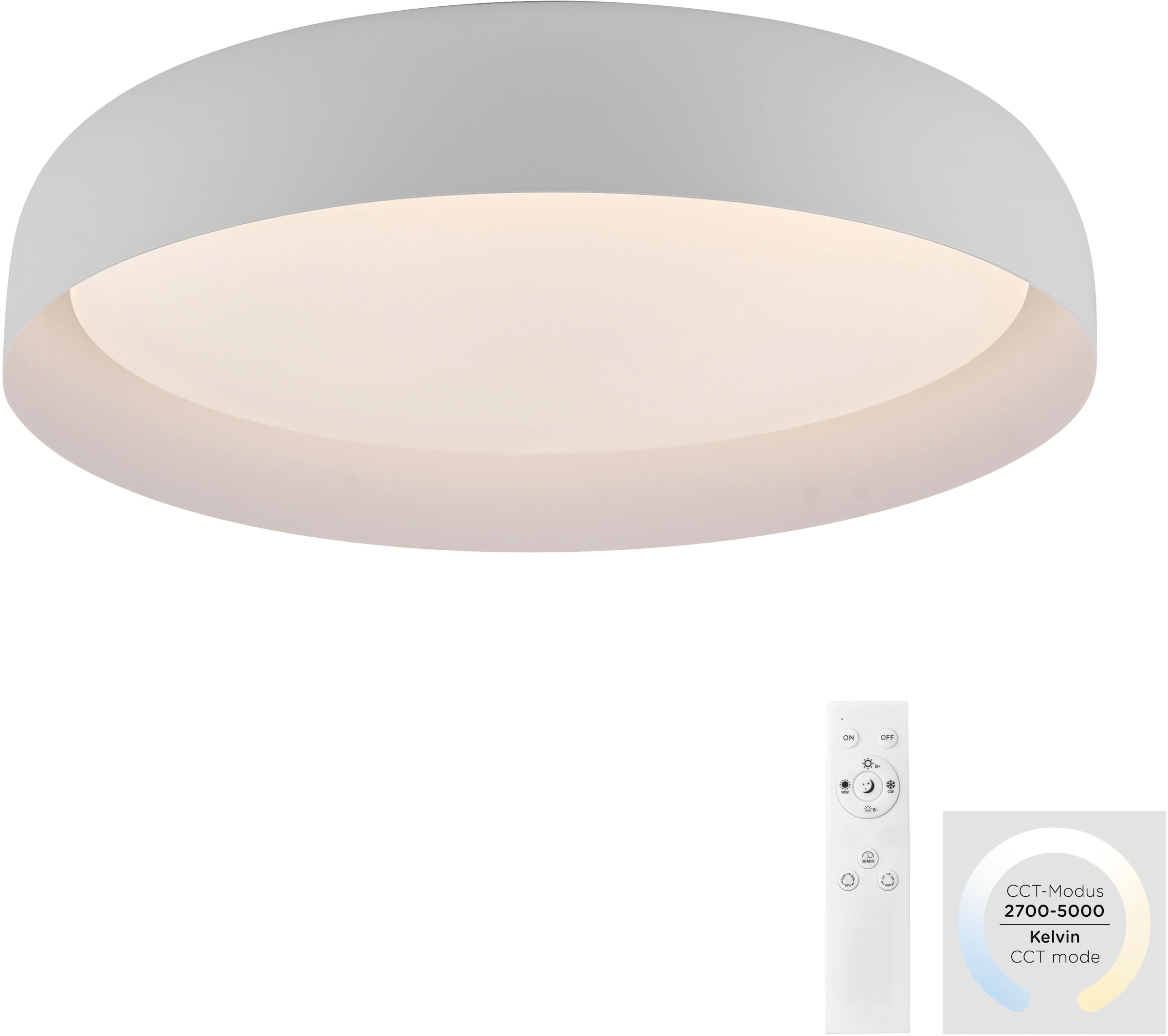 JUST LIGHT Deckenleuchte »OSKO«, 1 flammig, Leuchtmittel LED-Board | LED fest integriert, LED, Fernbedienung, Funk inkl.