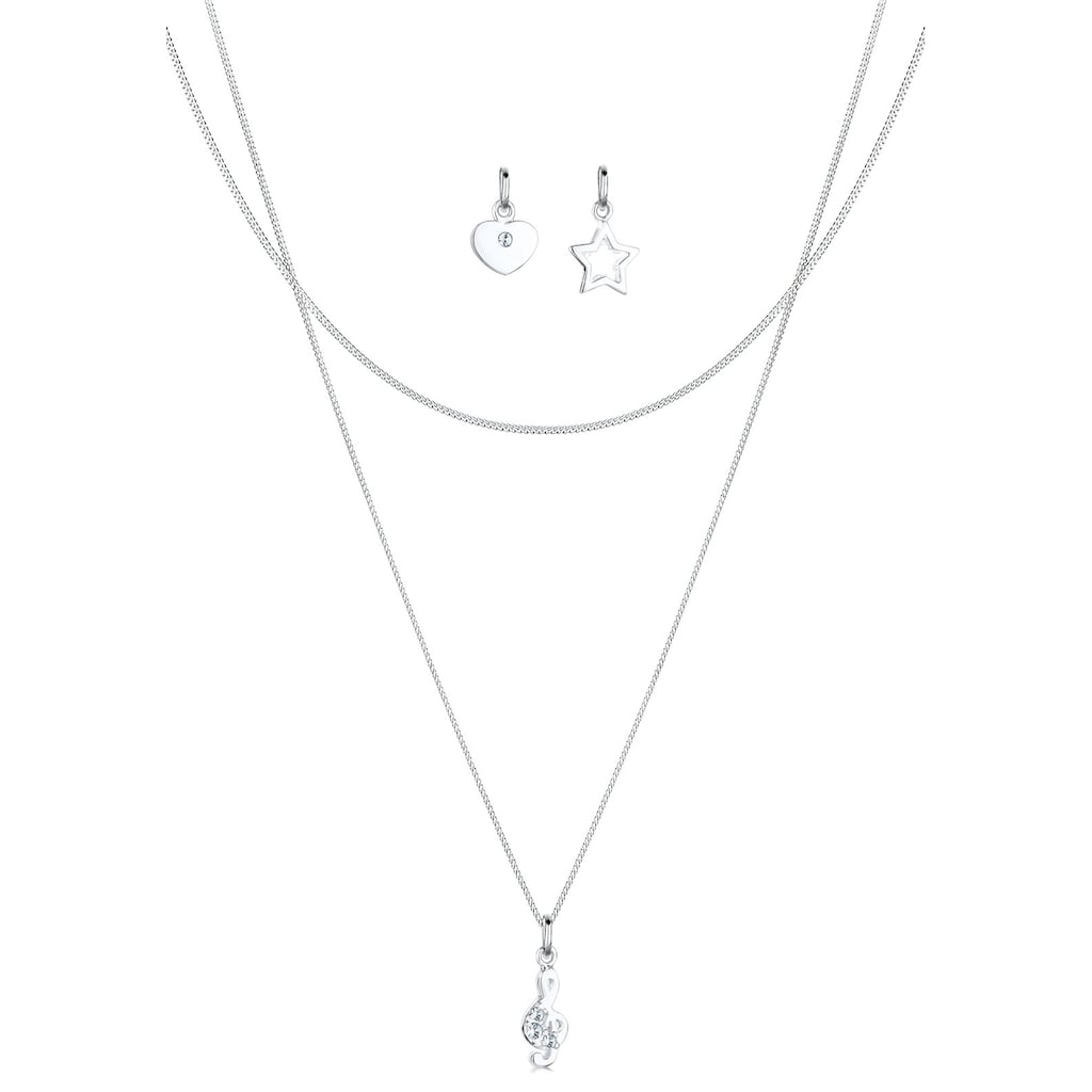 Elli Ketten-Set »Layer Set Note Kristalle 925 Silber«