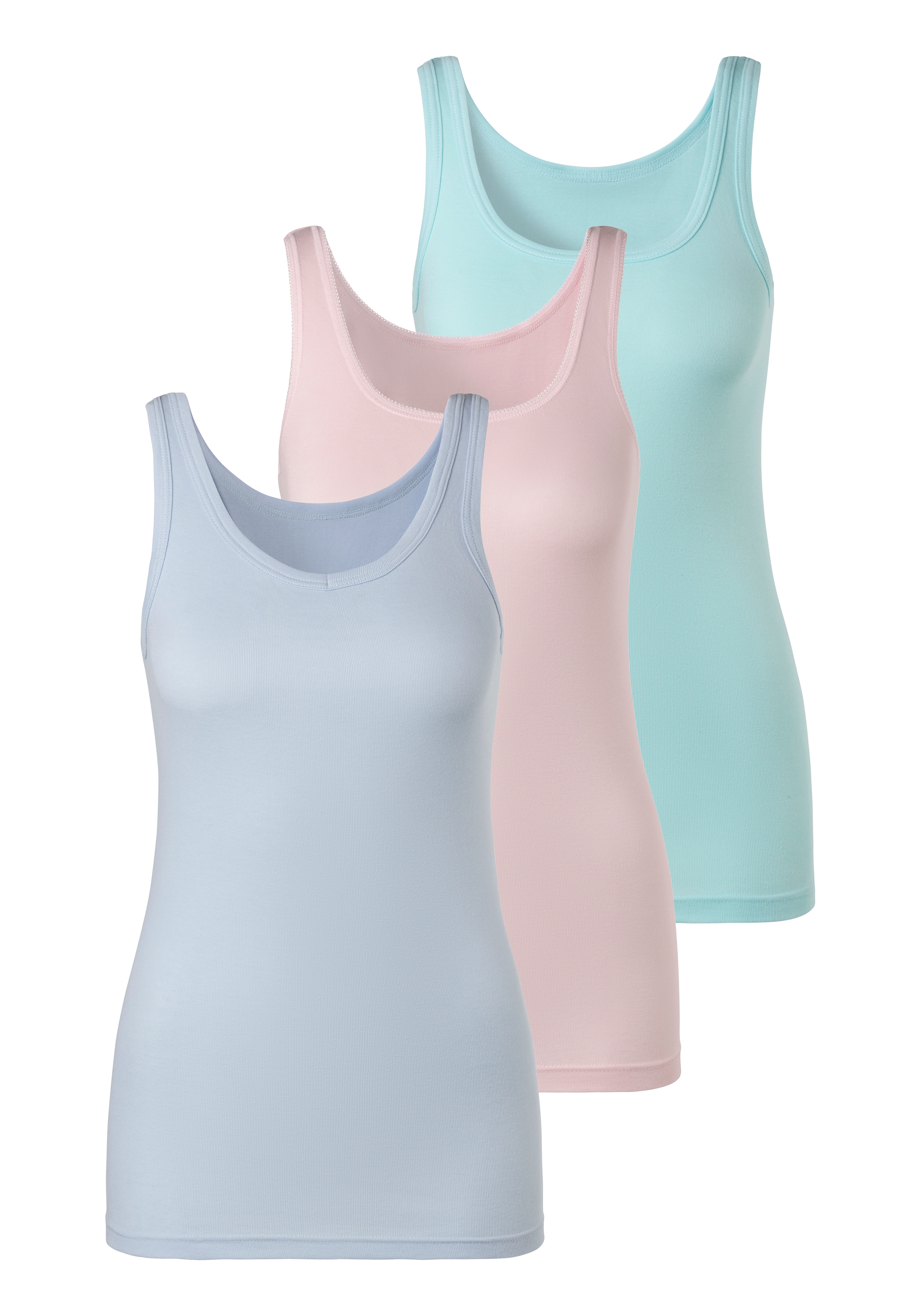 petite fleur Achselhemd, (3er-Pack), aus reiner Baumwolle, Tanktop, Unterziehshirt