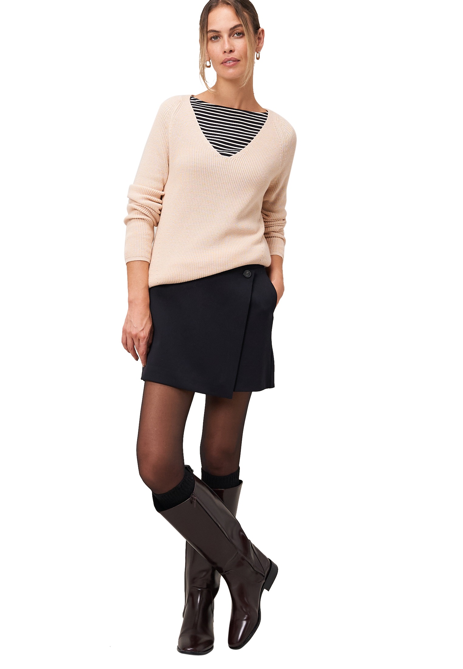 Zero Strickpullover »Damen Strukturpullover mit V-Ausschnitt« 1 Stk. tlg. Plain/ohne Details