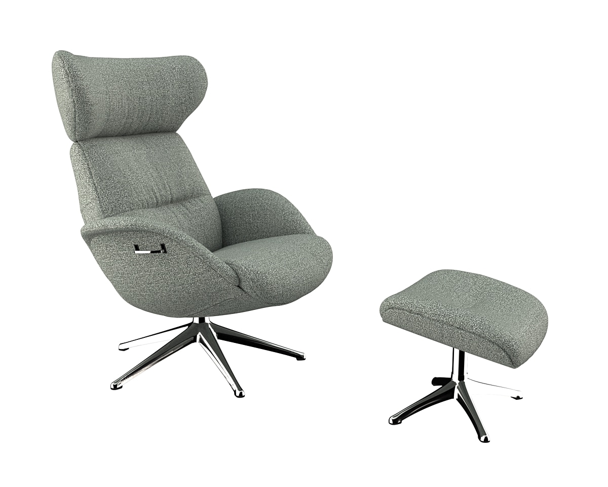 FLEXLUX Relaxsessel »More, Funktionsessel, Polstersessel, Armlehnensessel, TV-Fernsehsessel«, Premium Komfort, Rücken- und Kopfteilverstellung, Drehbar, Fuß Alu