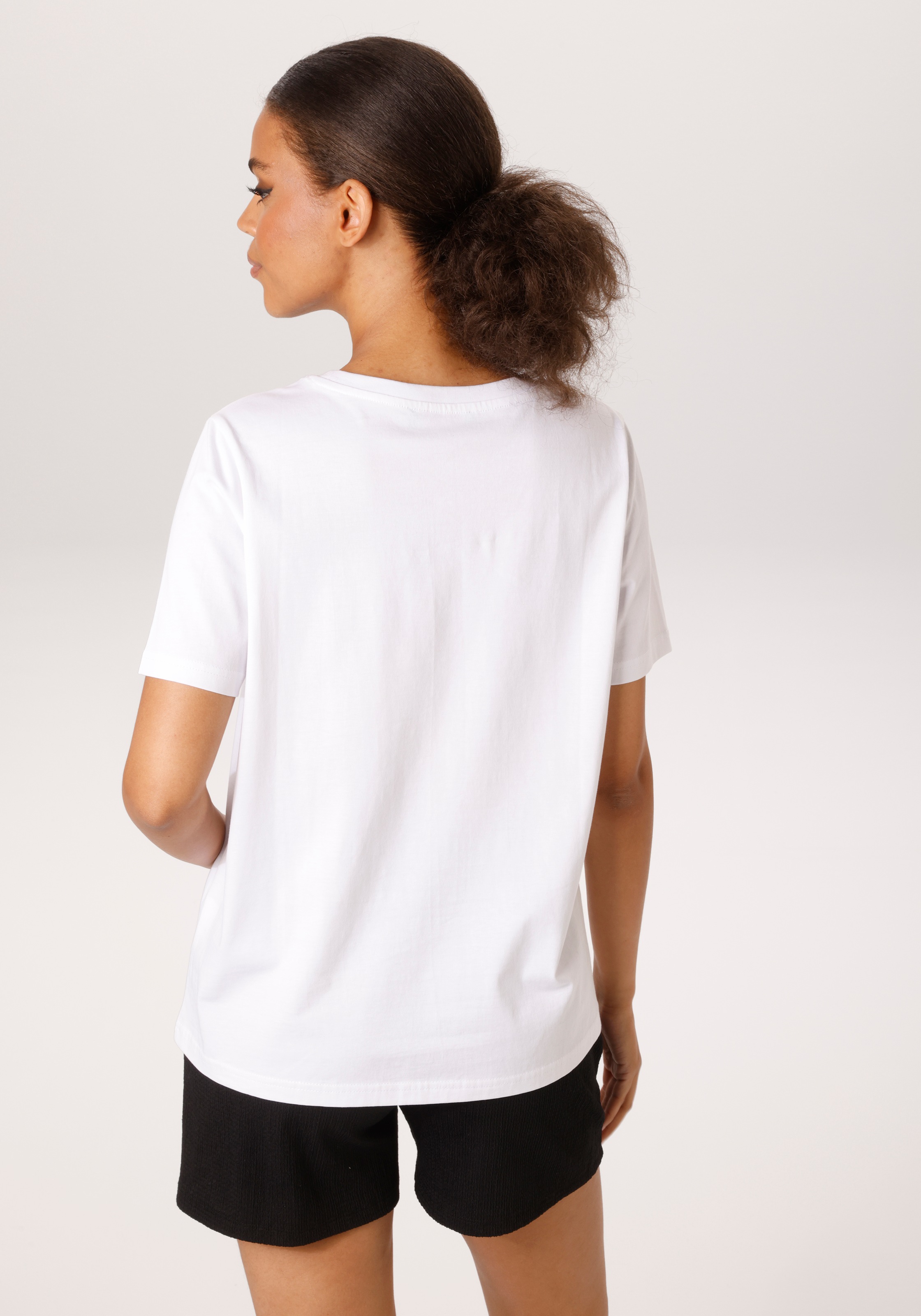 Aniston CASUAL T-Shirt mit extravaganten Lippen im Animal-Print - NEUE KOLL günstig online kaufen