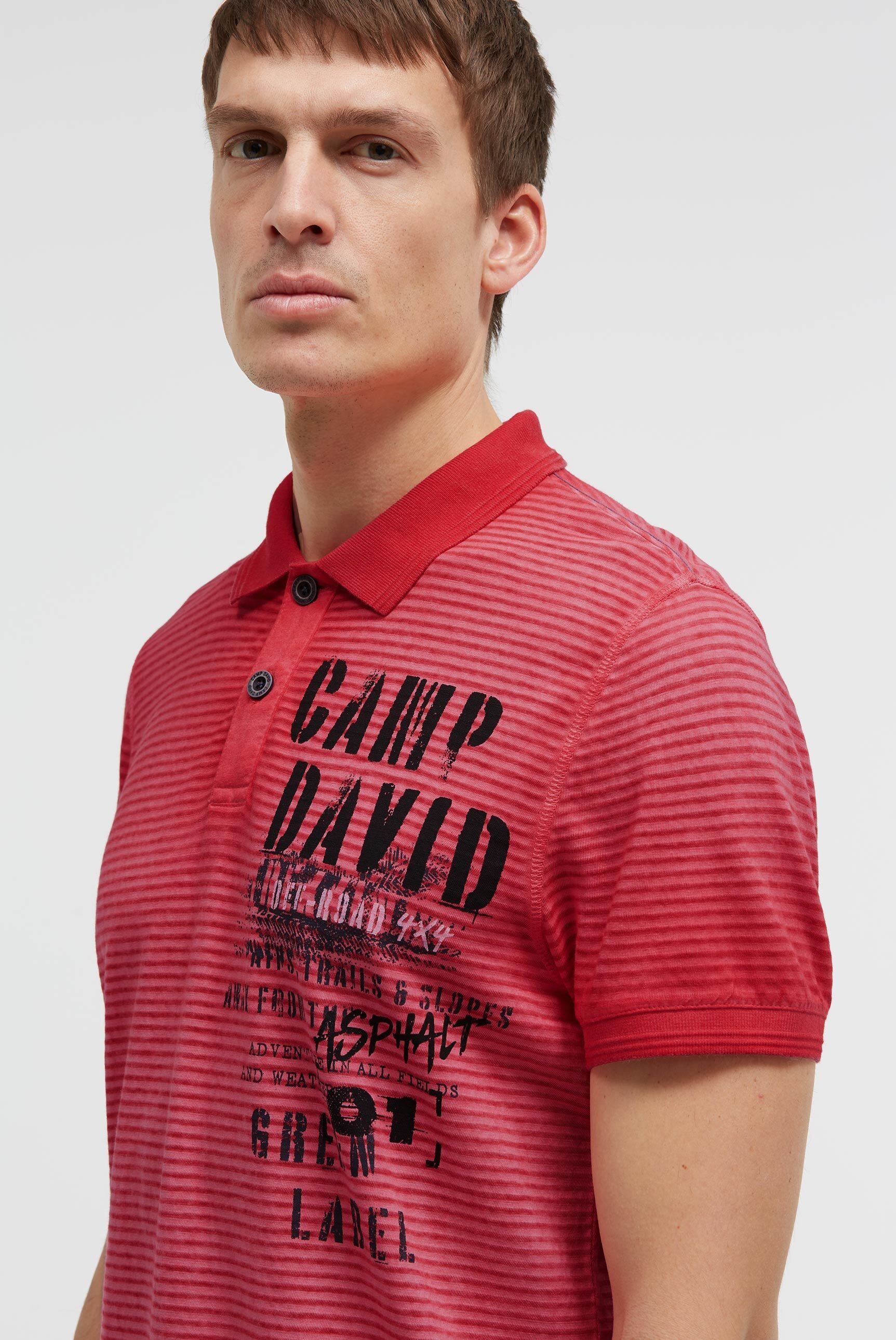 CAMP DAVID Poloshirt mit Seitenschlitze