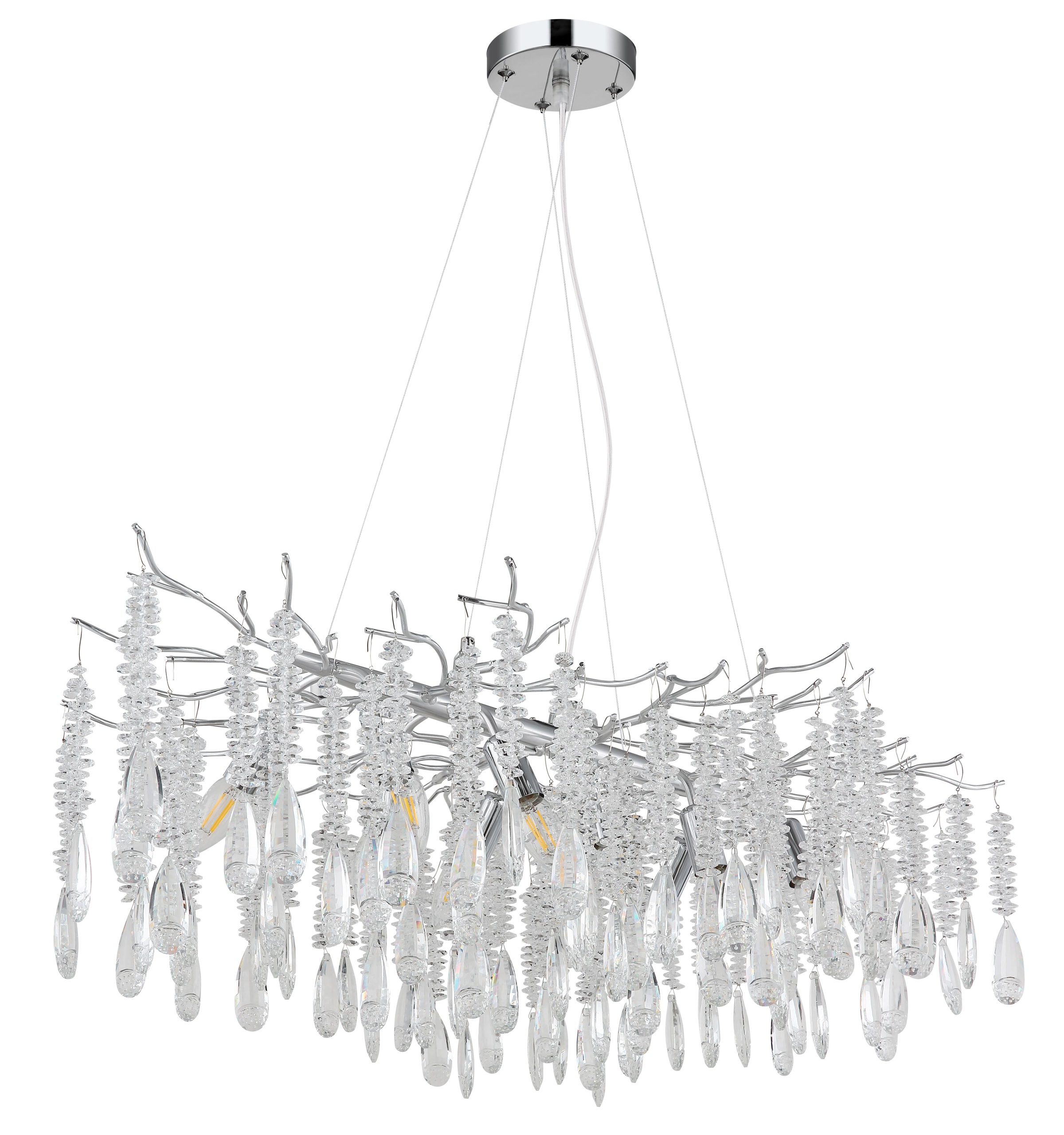 GLOBO LIGHTING Hängeleuchte »KINGA« E14 1 Stk. Eleganter Kristallluster in moderner Silberoptik