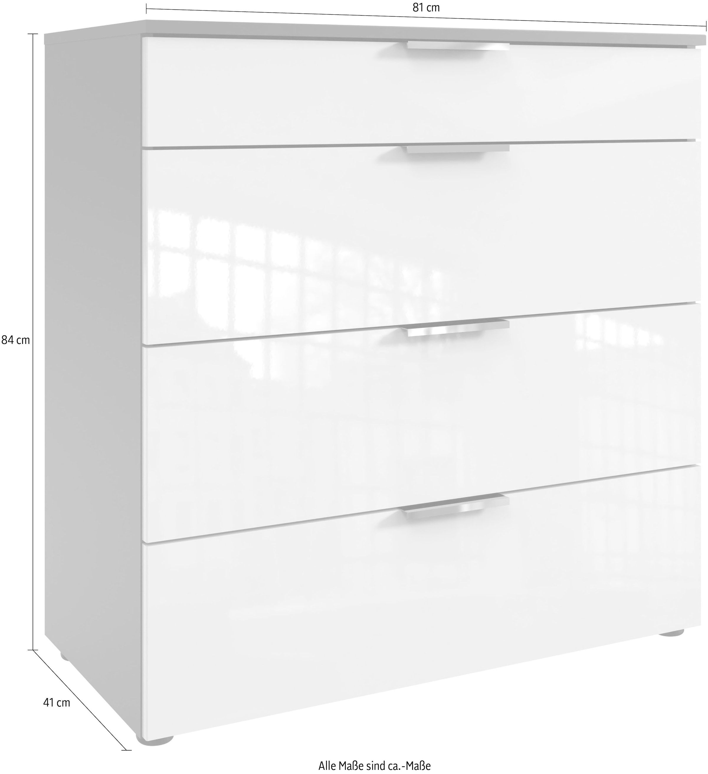 Wimex Schubkastenkommode »level36 D by fresh to go«, mit soft-close Funktion und Lackfronten, 4 Schubladen, Kommode hoch