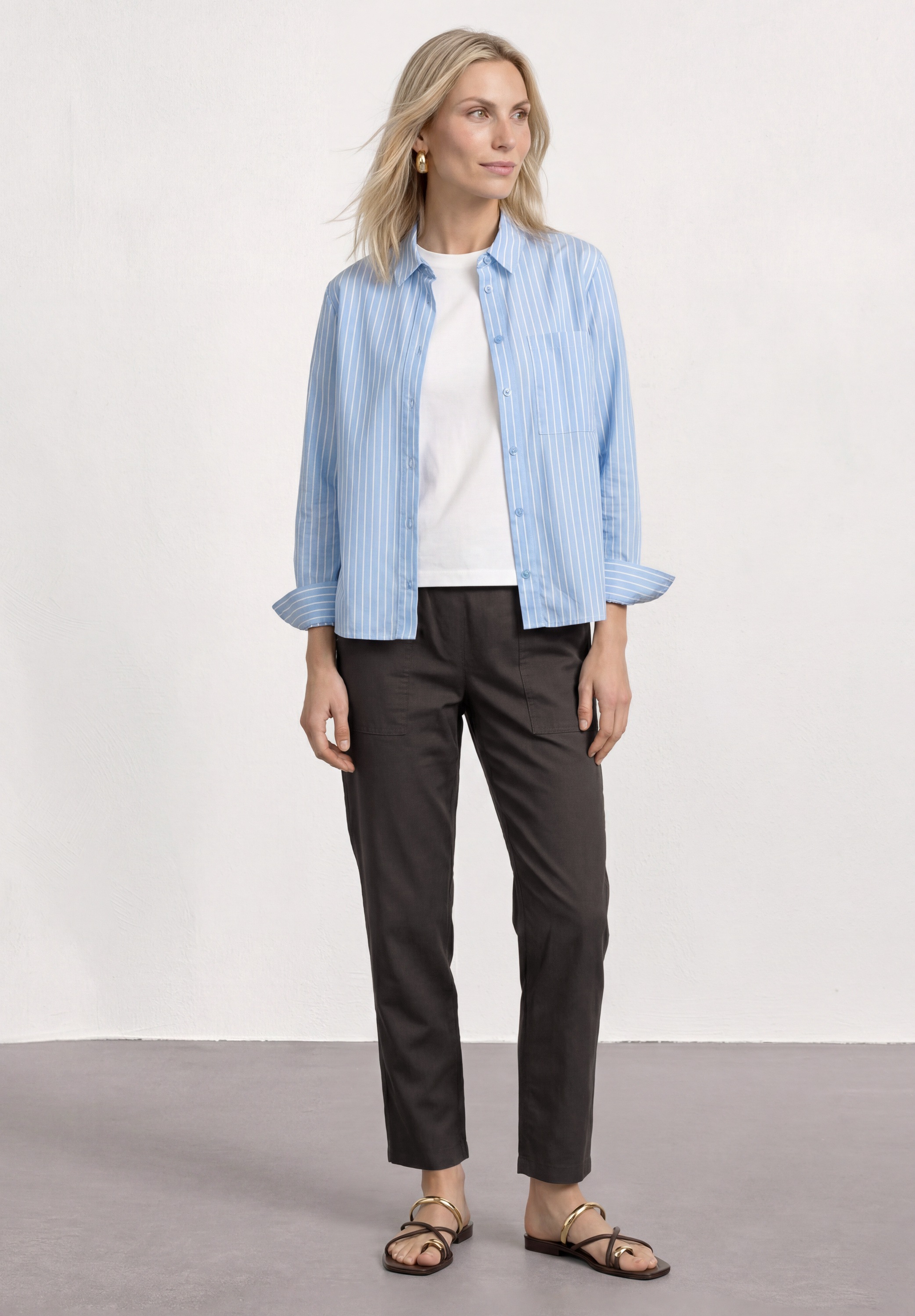 STREET ONE Stoffhose  im elastischen Materialmix