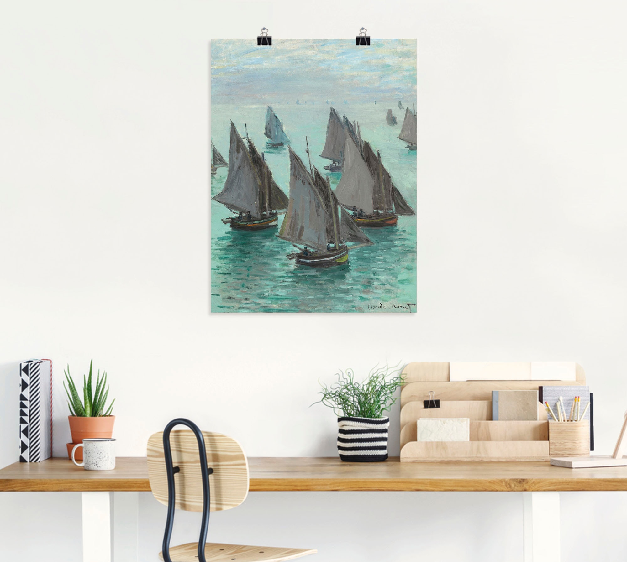 Boote Größen in (1 kaufen Poster Wandbild als BAUR Leinwandbild, Wetter«, versch. Wandaufkleber Artland St.), oder Schiffe, bei ruhigem | »Fischerboote &