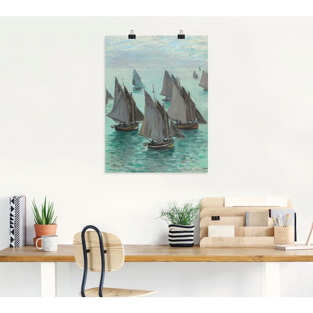 Artland Wandbild »Fischerboote bei ruhigem Wetter«, Boote & Schiffe, (1  St.), als Leinwandbild, Wandaufkleber oder Poster in versch. Größen kaufen  | BAUR