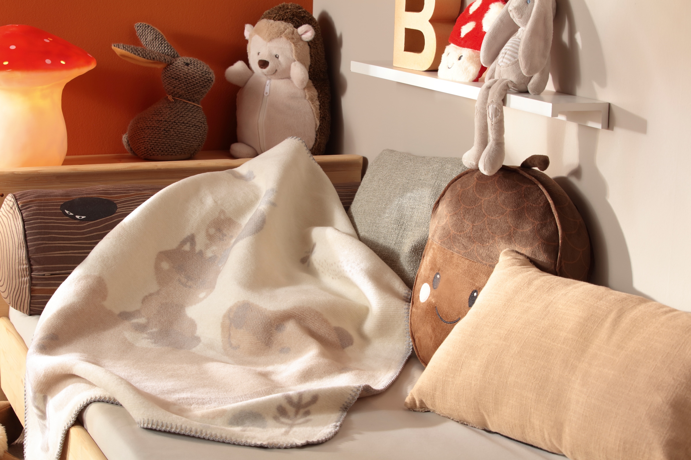 Biederlack Babydecke »Babydecke Foxy&Friends«, 75 x 100, mit Zierstich