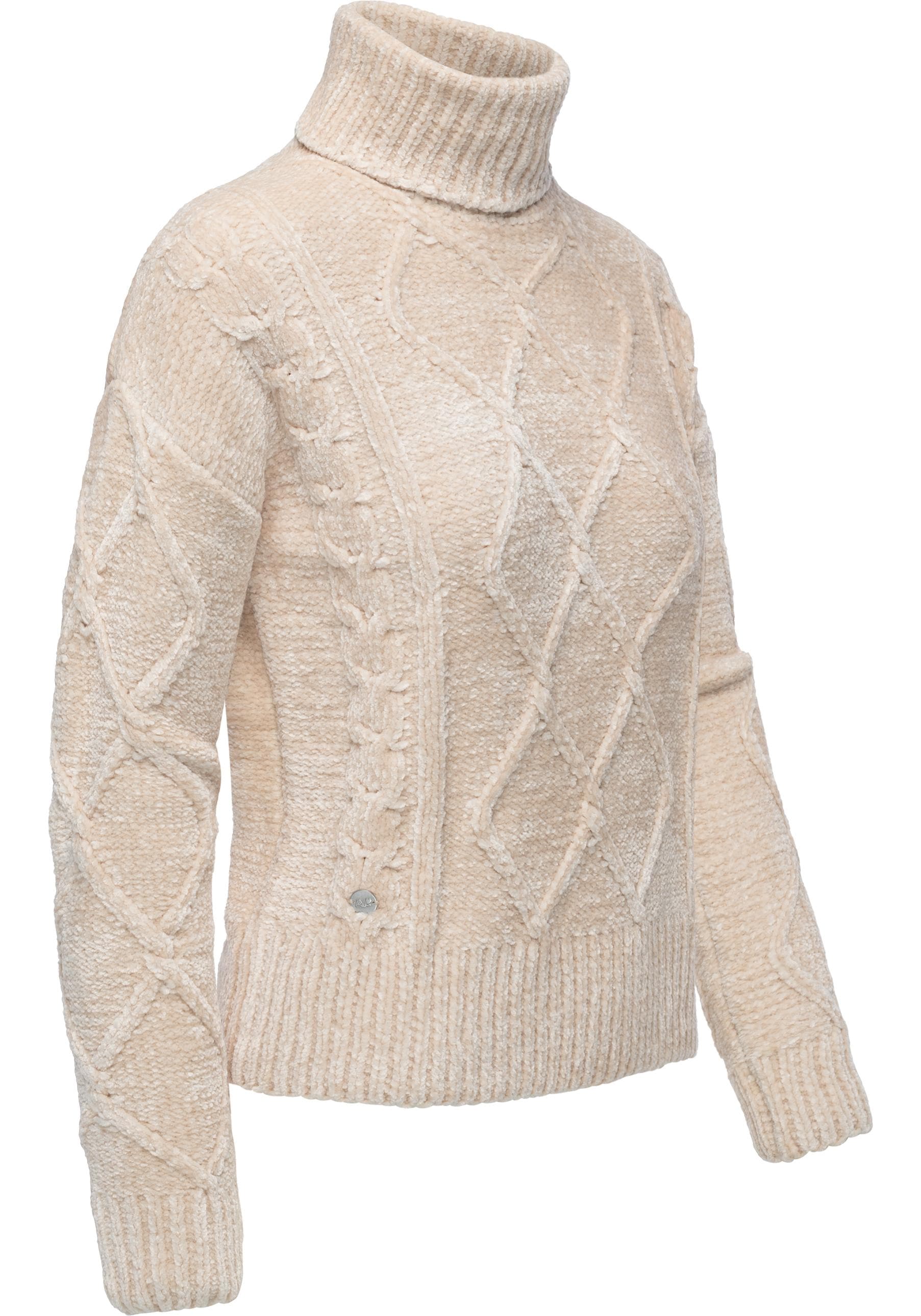 Ragwear Strickpullover »Janna Short«, Gestrickter gemusterter Rollkragenpullover