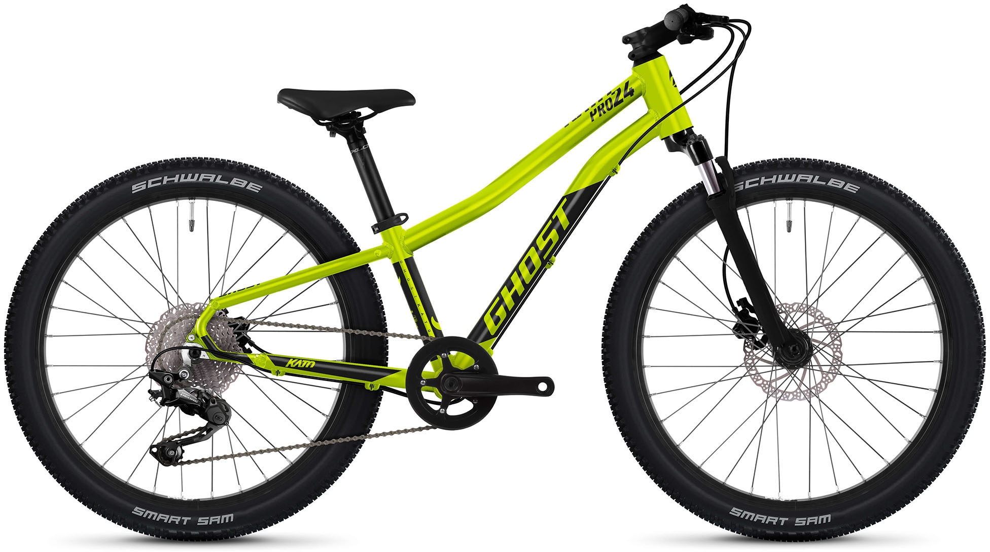 Ghost Mountainbike "Kato 24 Pro", 10 Gang, Shimano, Deore RD-M600 Schaltwerk, Kettenschaltung, für Damen und Herren, Ket