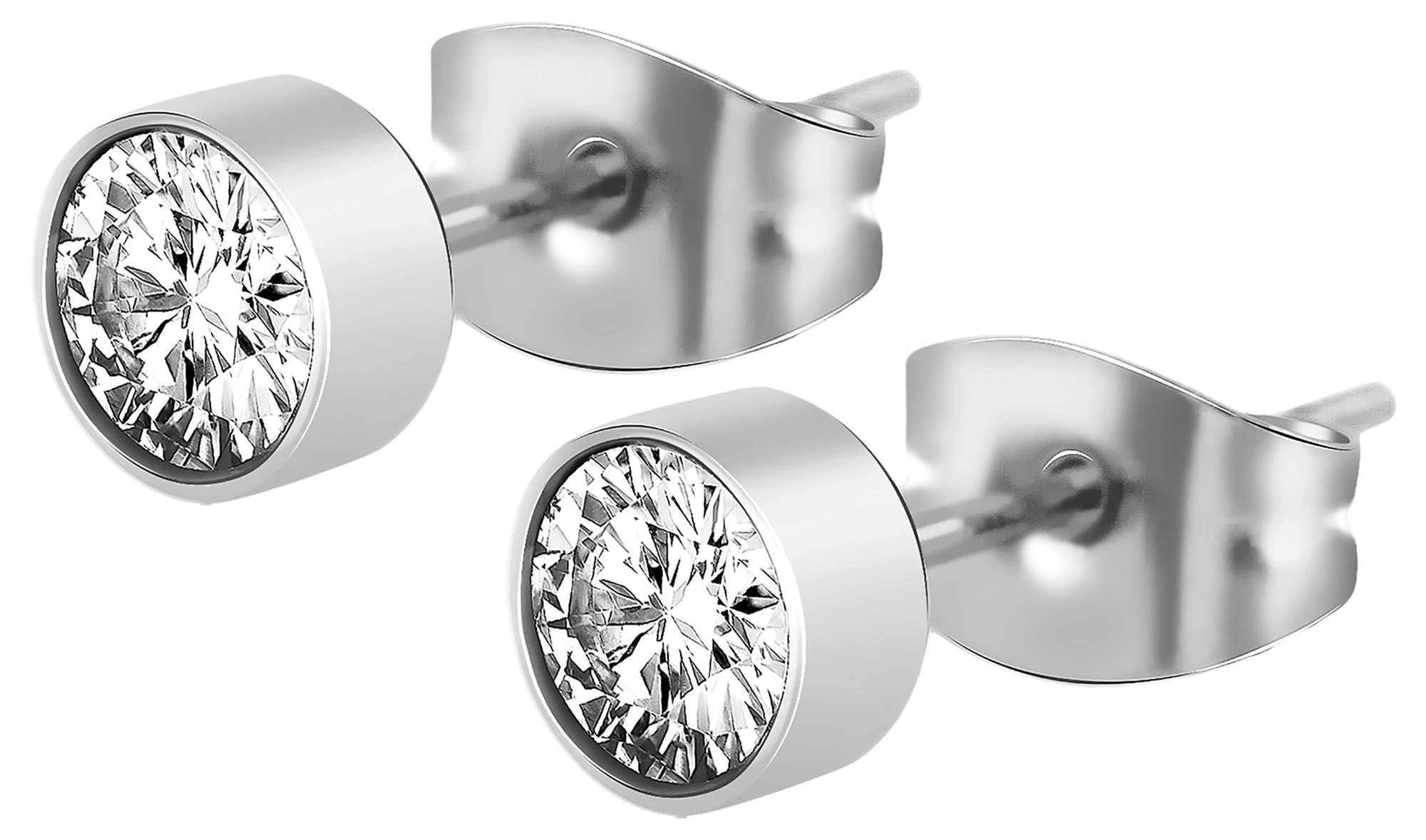 Adelia´s Paar Ohrhänger "Ohrringe – Ohrstecker aus Edelstahl mit Zirkonia" Perfekt als Geschenk für besondere Menschen