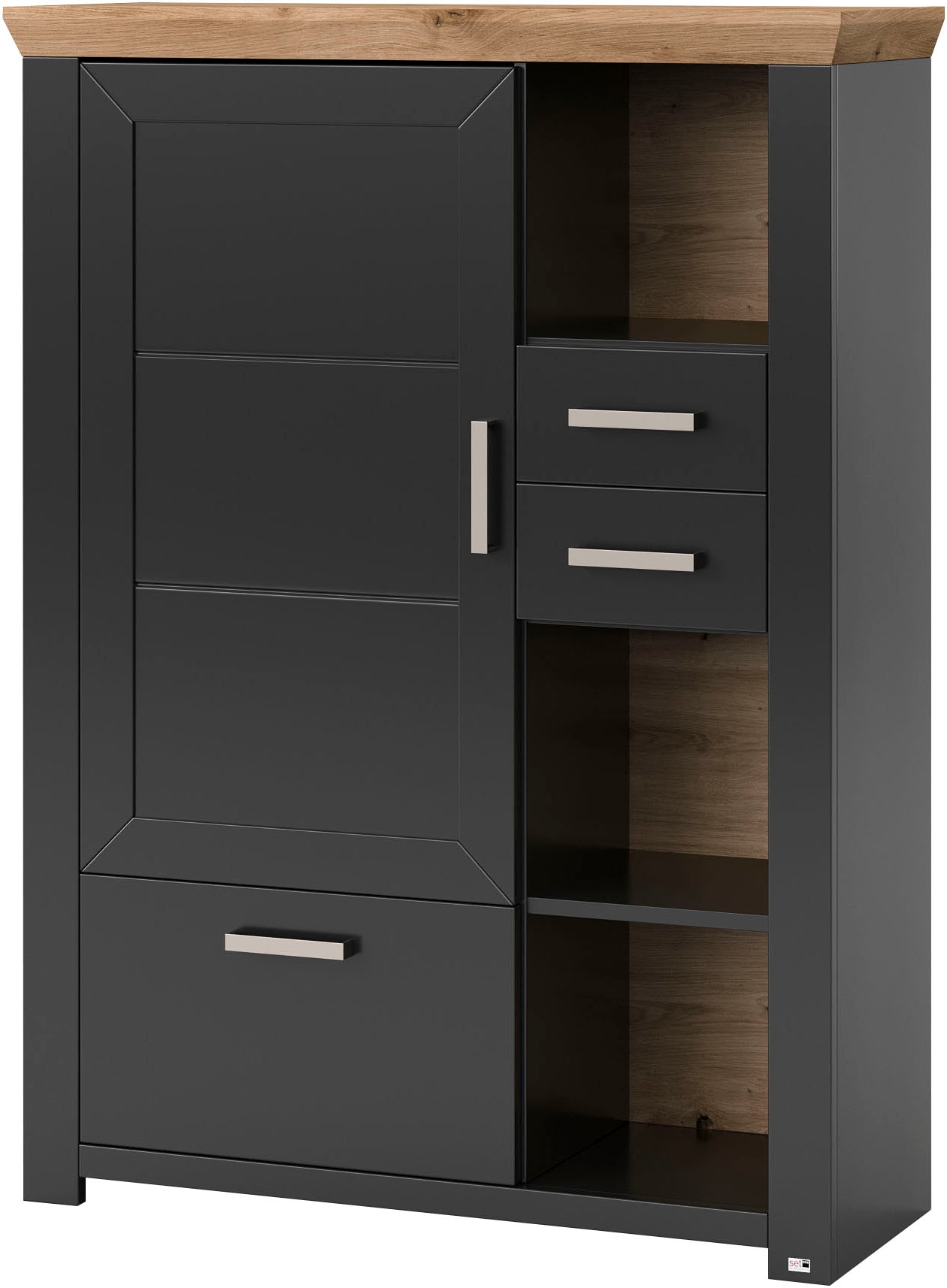 set one by Musterring Highboard »York«, Typ 25 und 26, in 3 Farbvarianten, Beleuchtung optional, Breite 105 cm