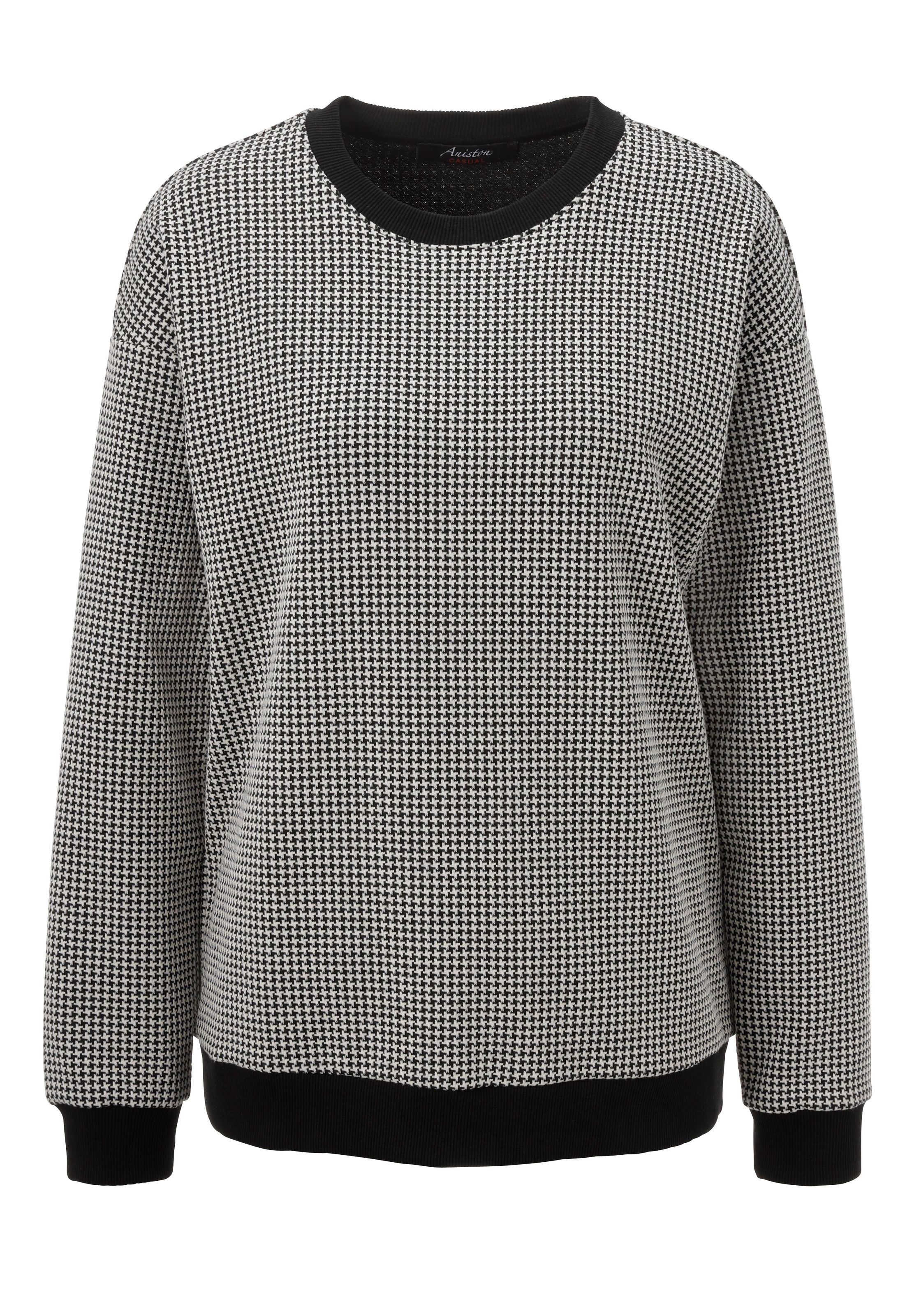 Aniston CASUAL Sweatshirt, mit trendigem Hahnentritt-Muster - NEUE KOLLEKTION
