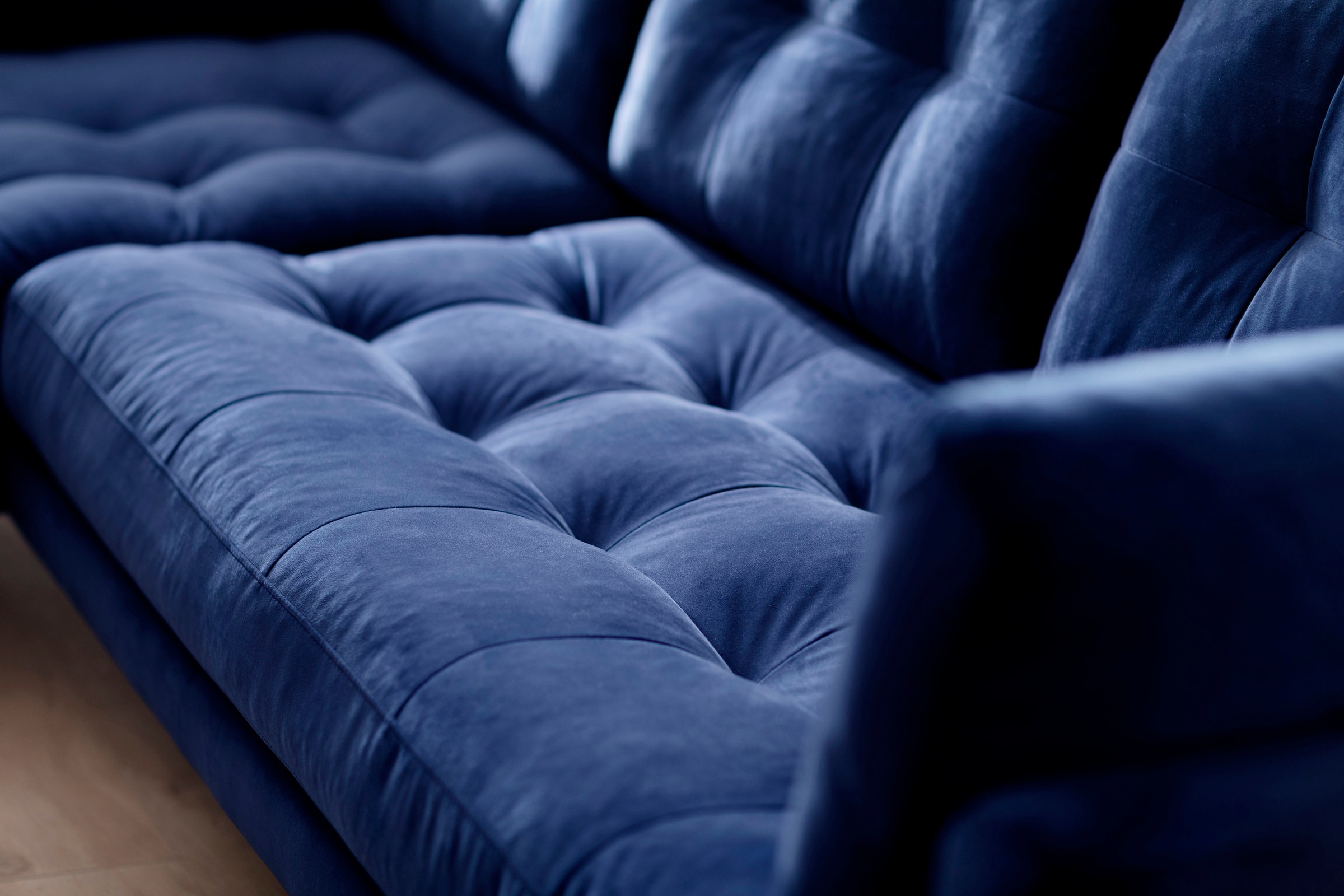 Ecksofa TRENDS BY HG "Landau L-Form", blau, B:275cm H:75cm T:158cm, Sofas, Ecksofa, in Cord-Stoff mit Metallfuß 3