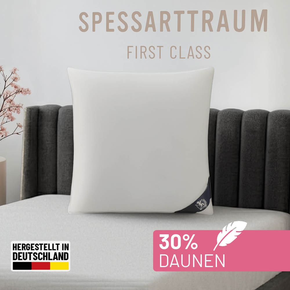 SPESSARTTRAUM Federkopfkissen "FIRST CLASS, Einzelkissen oder Doppelpack" Füllung: 70% Federn / 30% Daunen, Klasse 1, Downpass zertifiziert 1 Stk. tlg. hergestellt in Deutschland, allergikerfreundlich, im Set günstiger